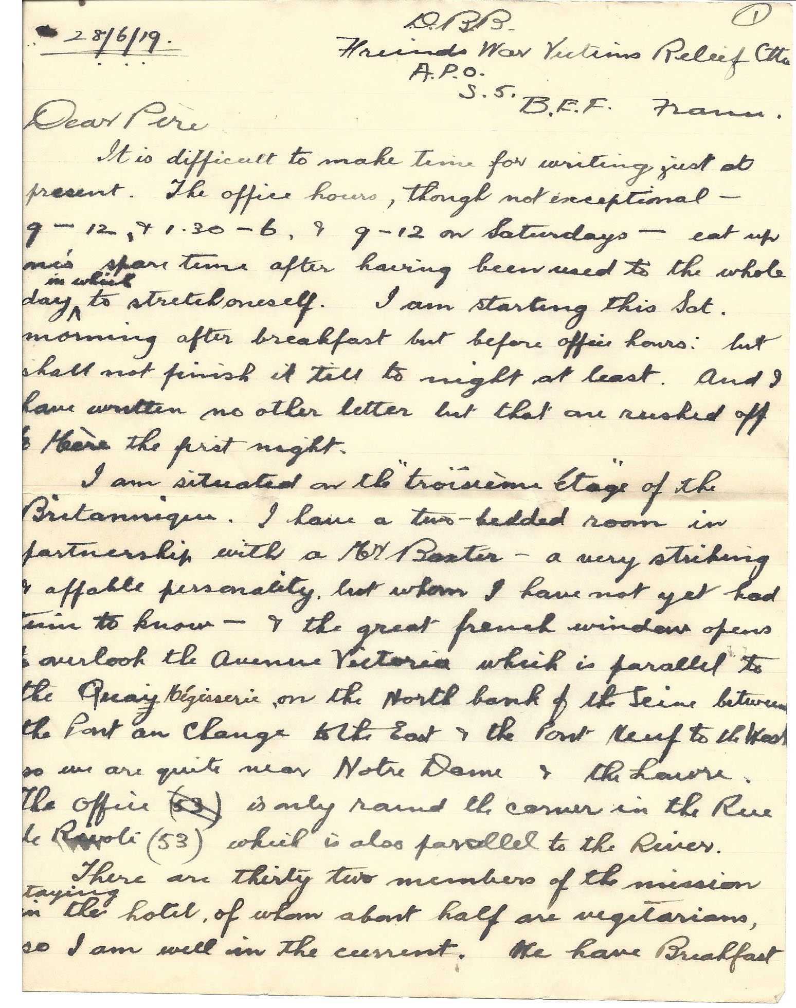 1919-06-28 p1 Donald Bearman to his father
