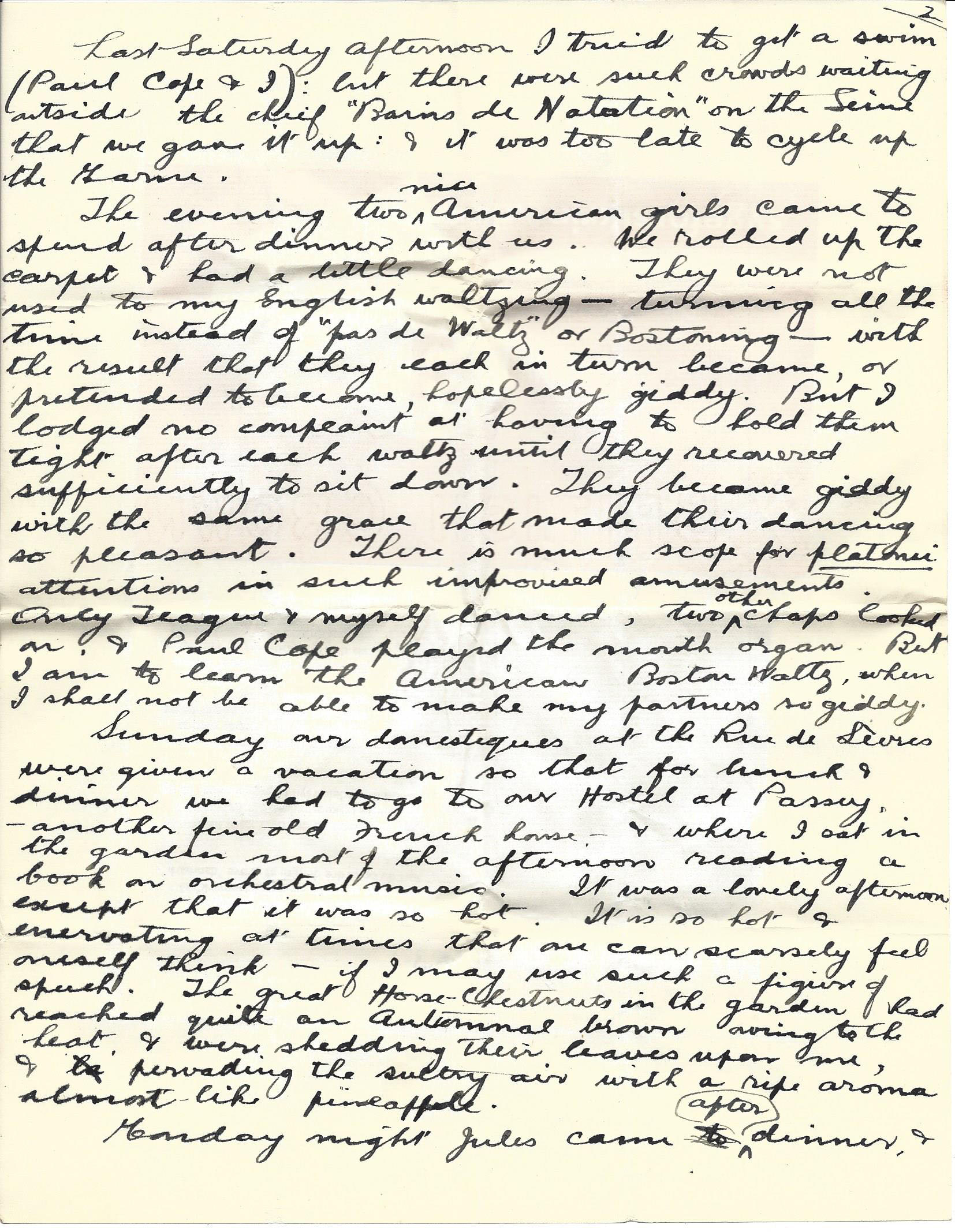 1919-08-16 p2 Donald Bearman letter to his father