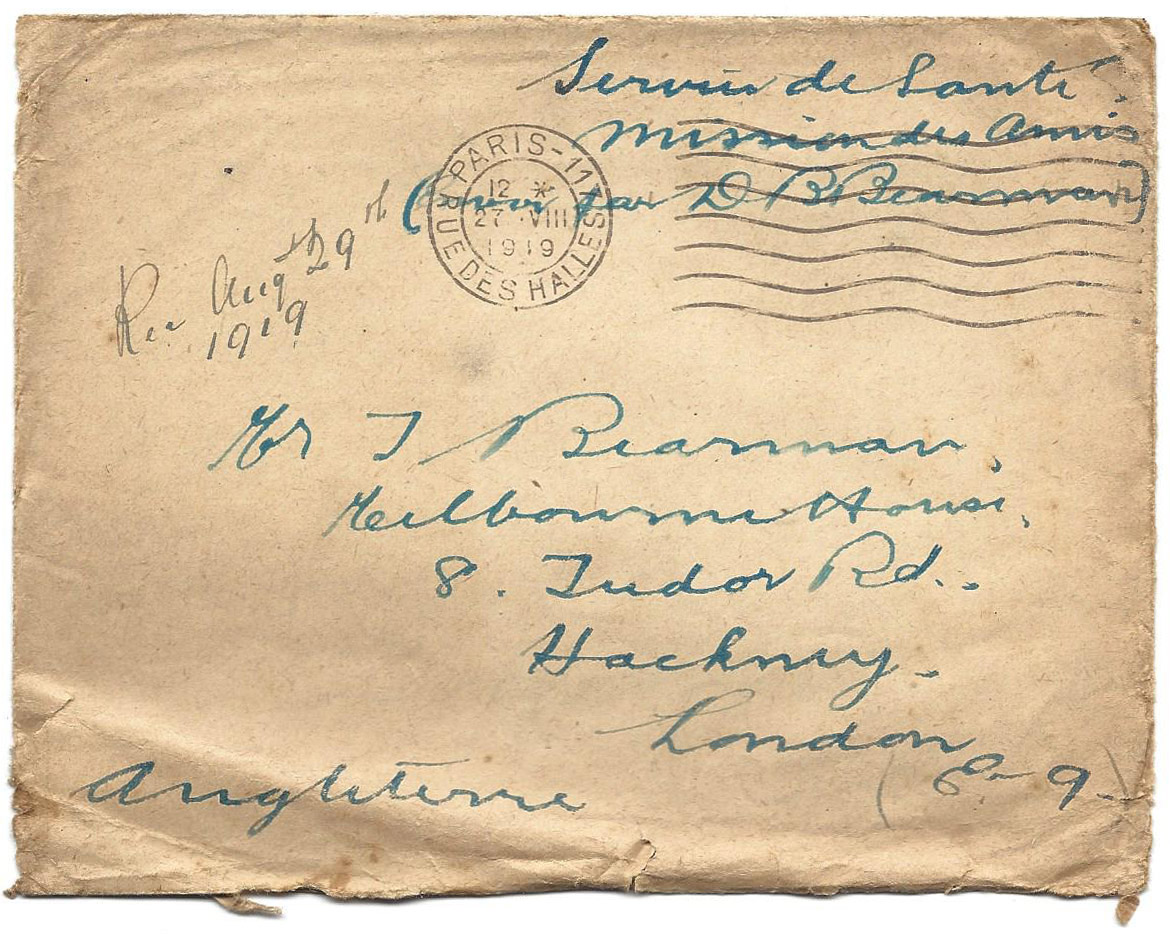 1919-08-27 letter by Donald Bearman to father Thomas