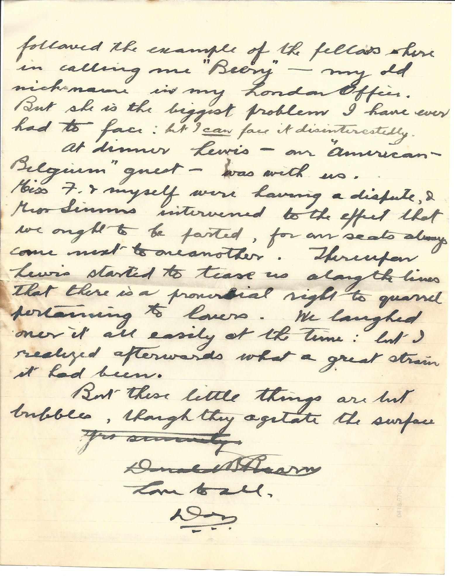 1919-09-26 Page 2 letter by Donald Bearman