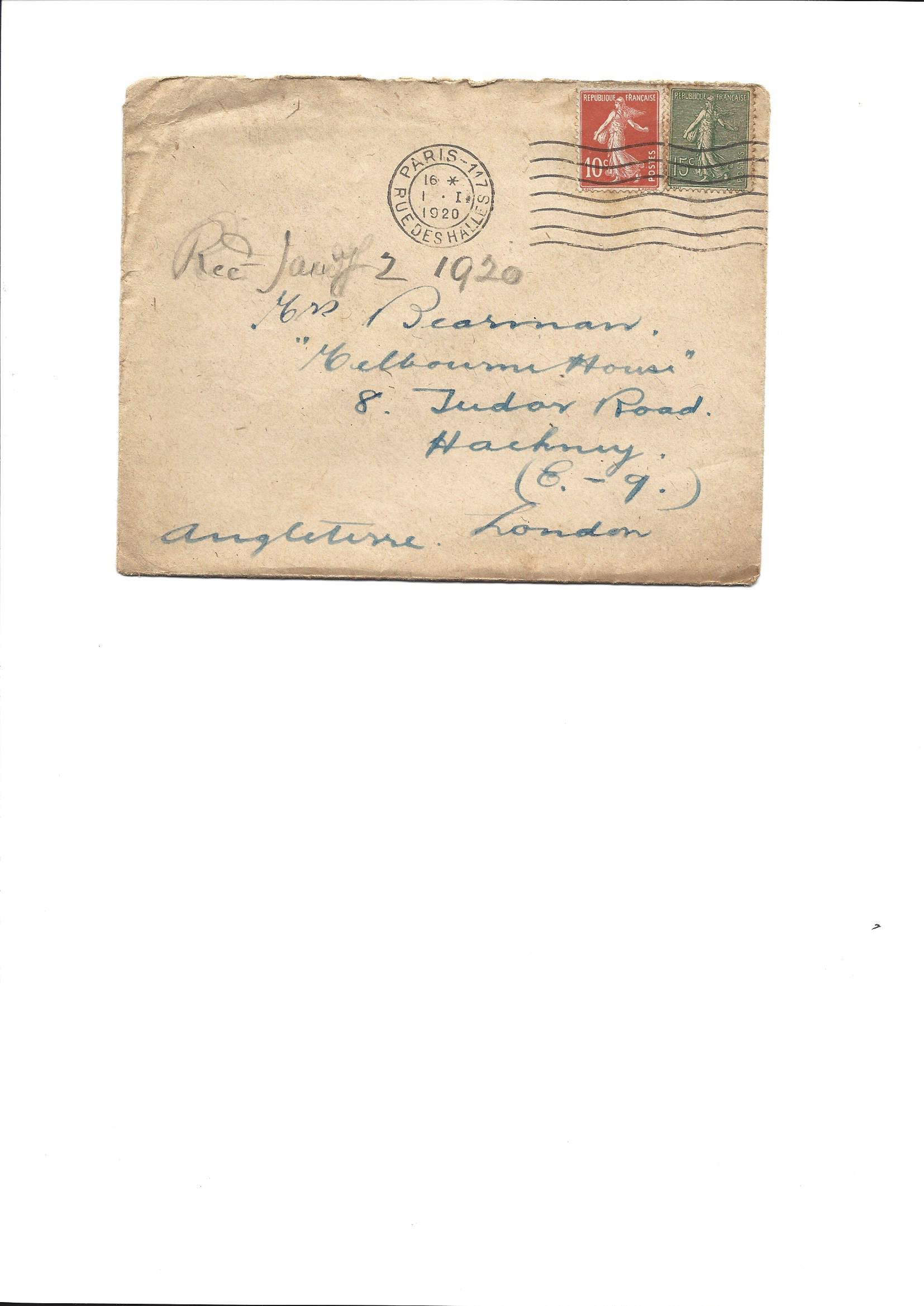 1919-12-31 page 1 letter by Donald Bearman