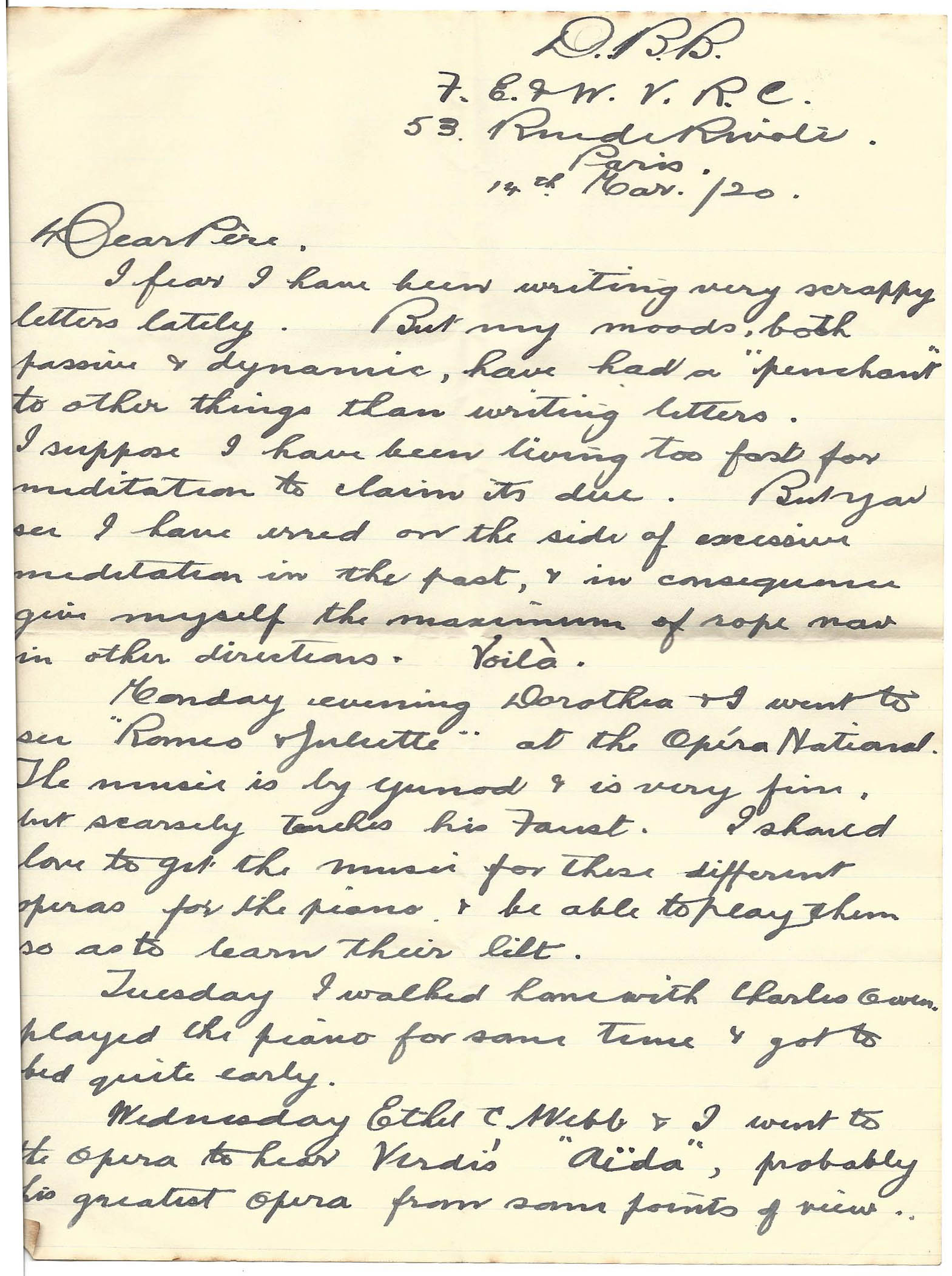 1920-03-14 p1 Donald Bearman letter to his father