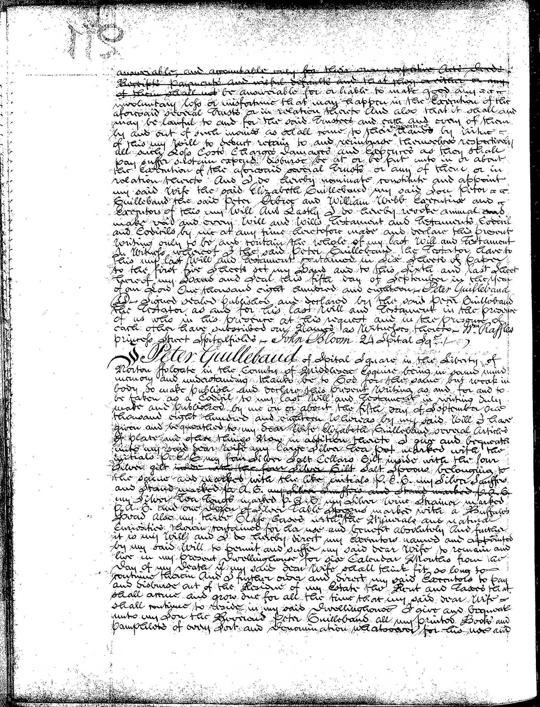 Peter Guillebaud’s will of 1821, page 5