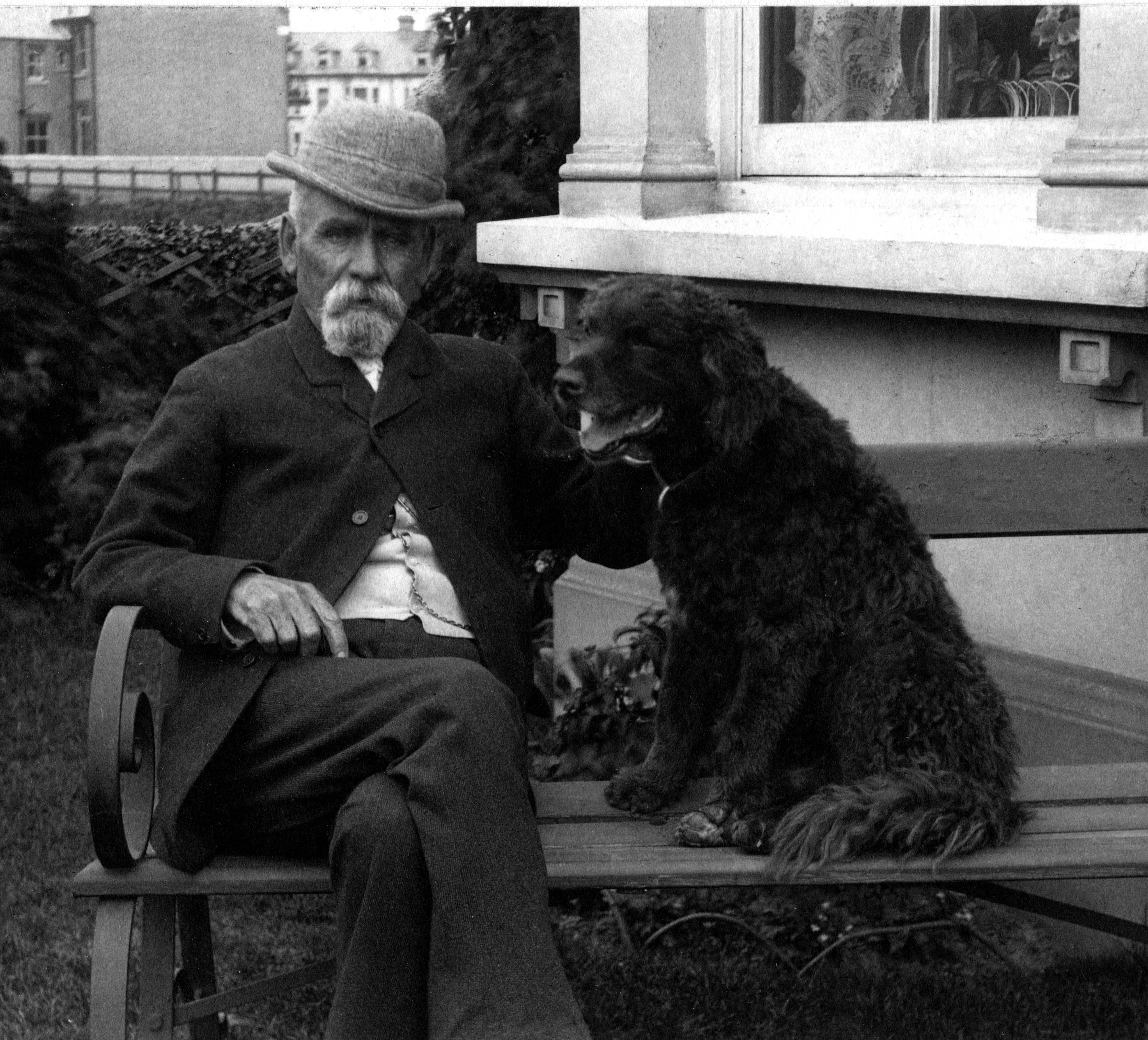 The Major with dog — Edward Boghurst Dawson in retirement in Clacton