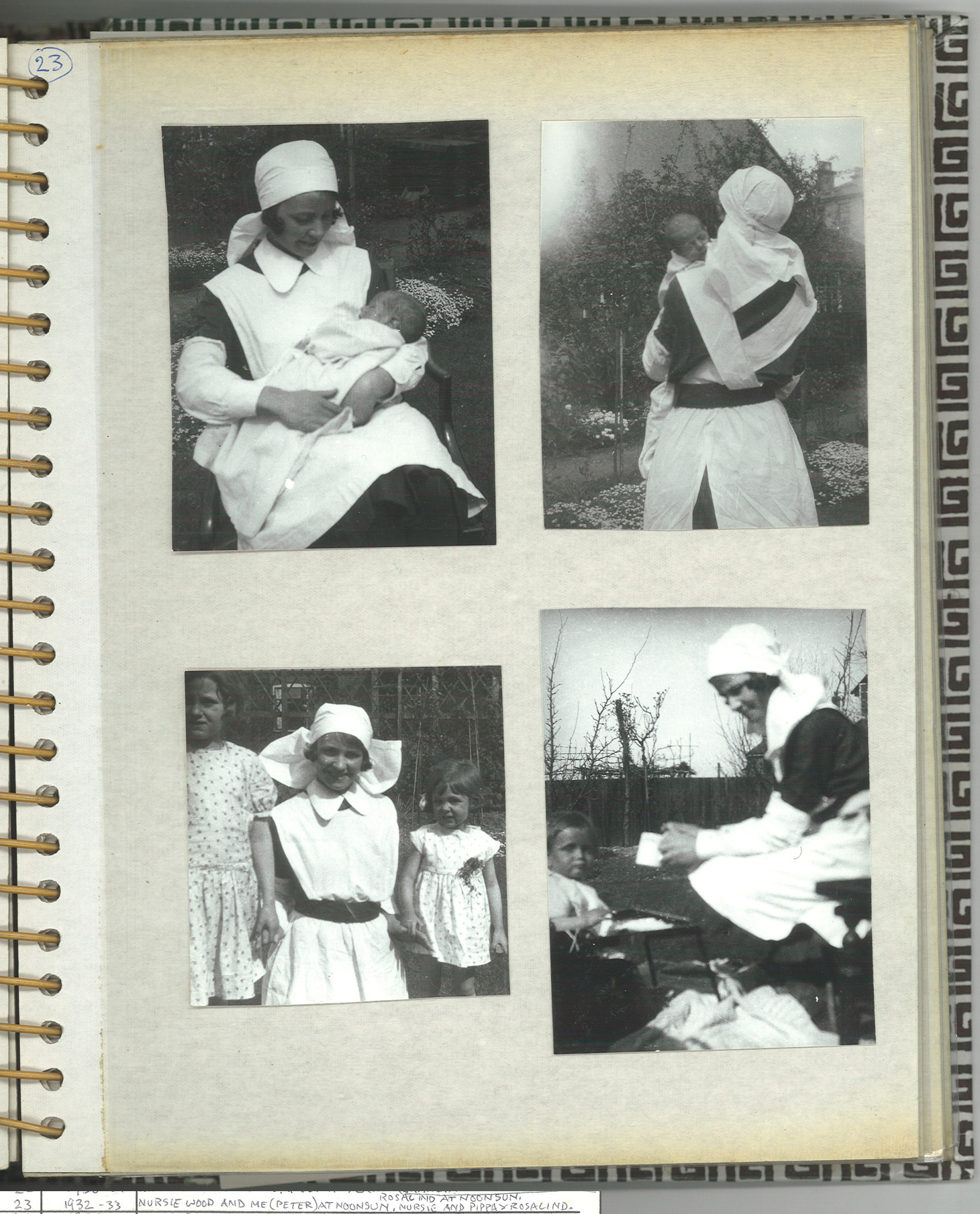 P23: Nurse Wood and Peter Bearman at home, Rosalind, Nursie and Pippa