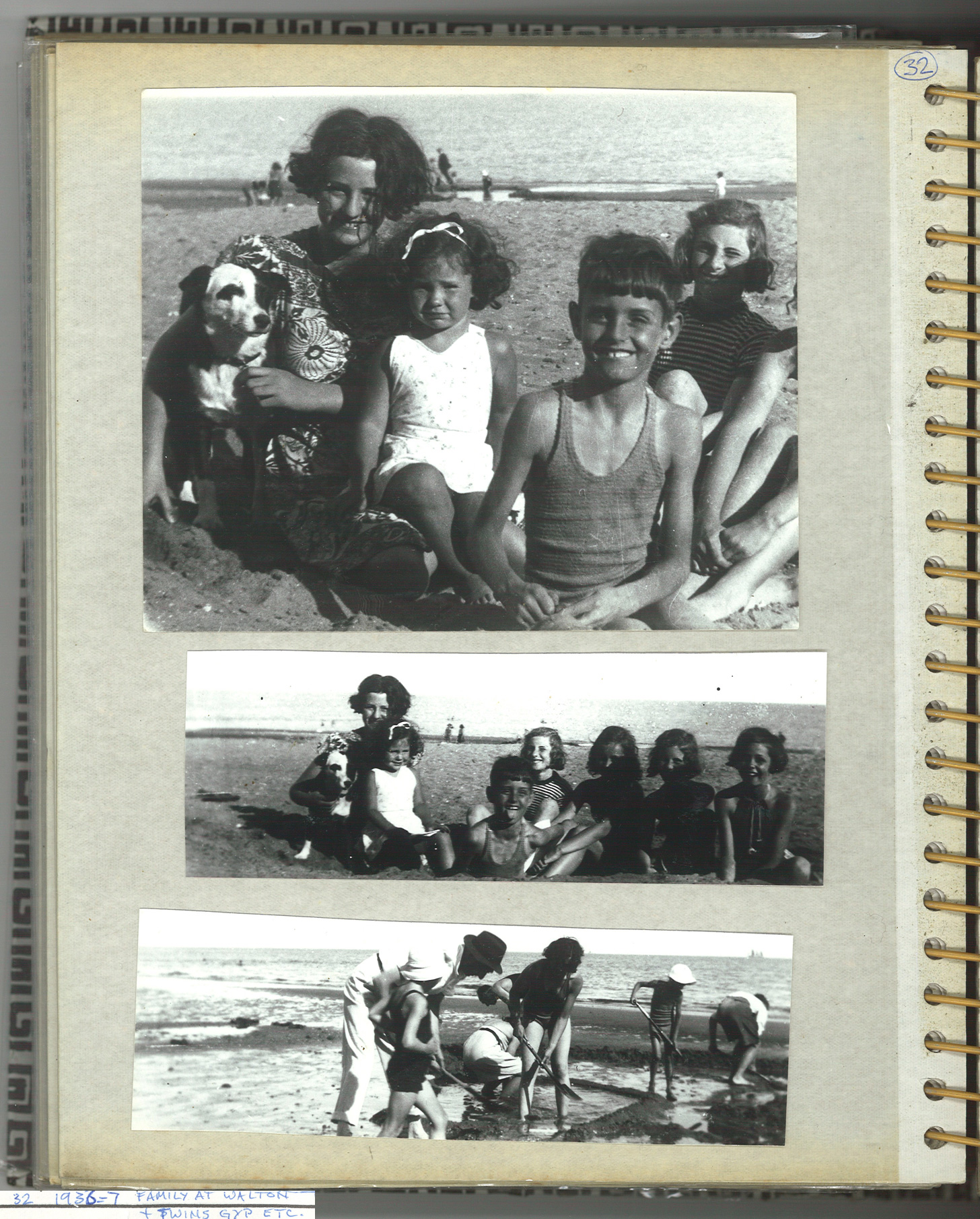 P32: Bearman family at Walton on the Naze, twins Gyp. 1936/7.