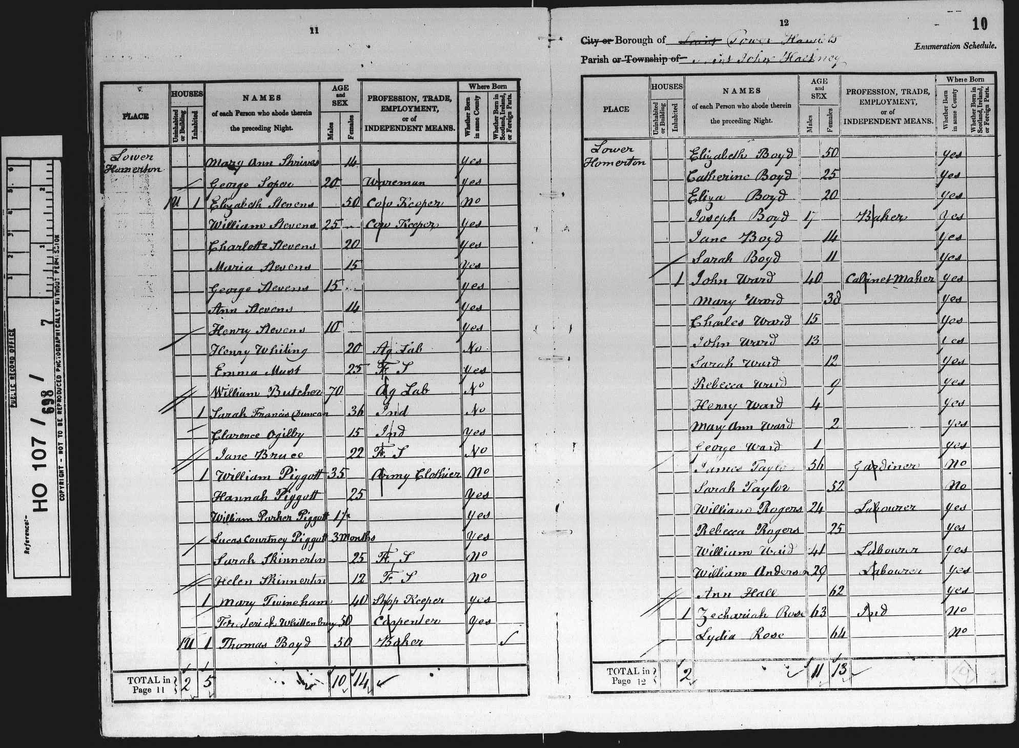 1841: Homerton, Lower, St John Hackney,  Tower Hamlets, Middlesex