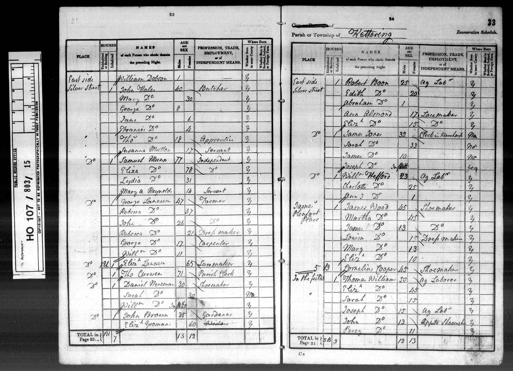 1841: In The Fields, Kettering, Northamptonshire