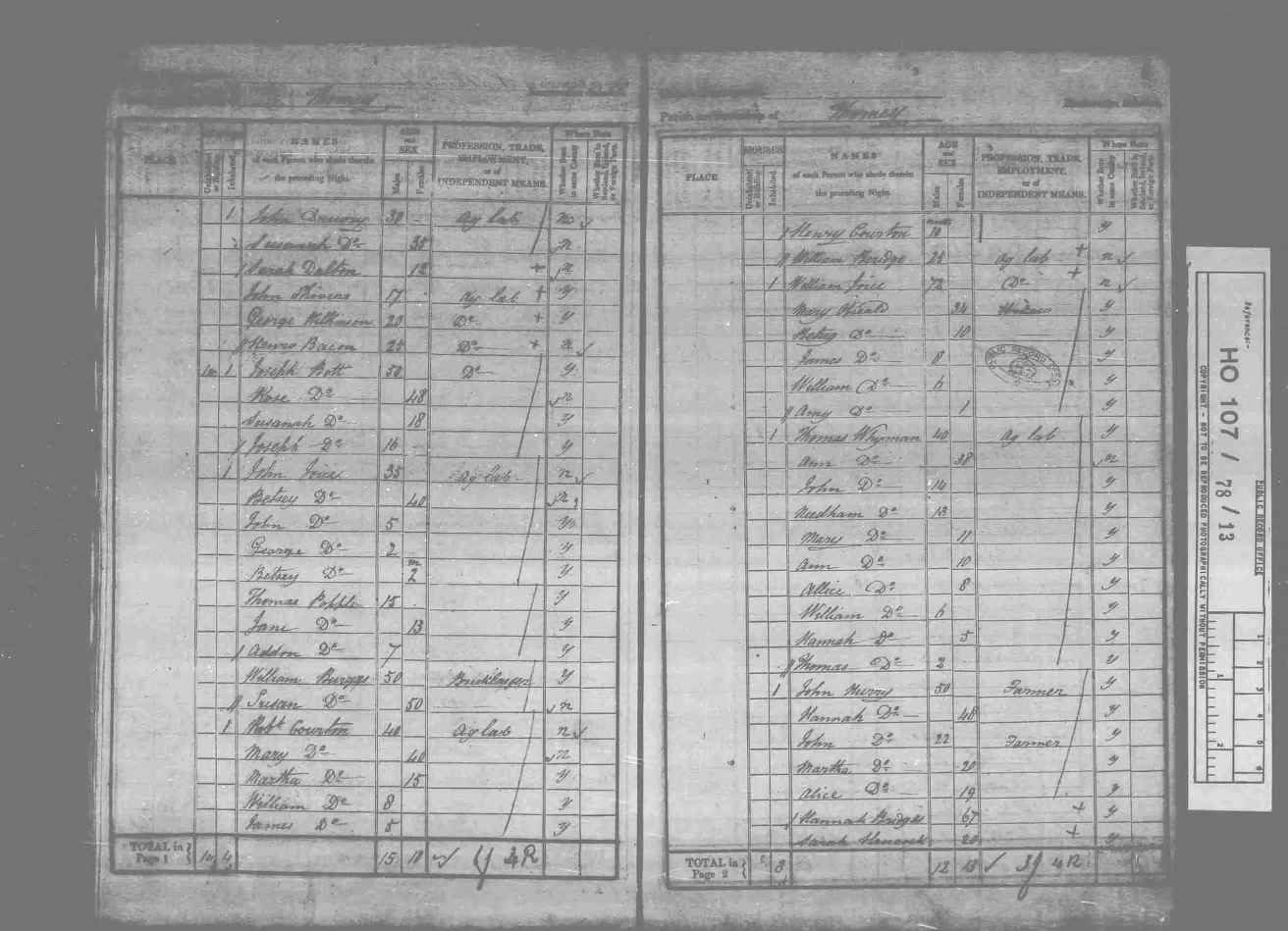 1841: Thorney, Cambridgeshire