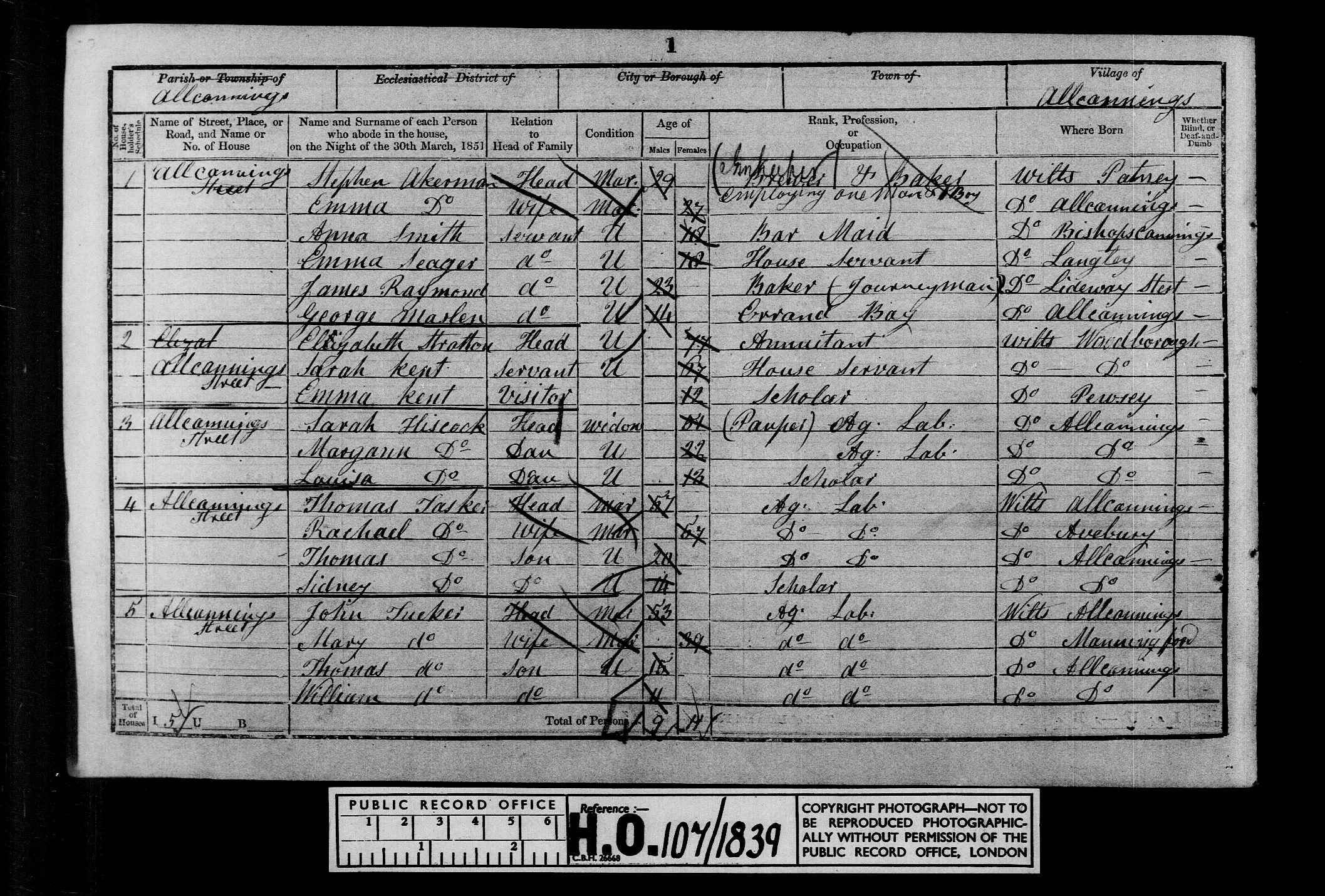 1851: All Cannings Street, All Cannings, Wiltshire