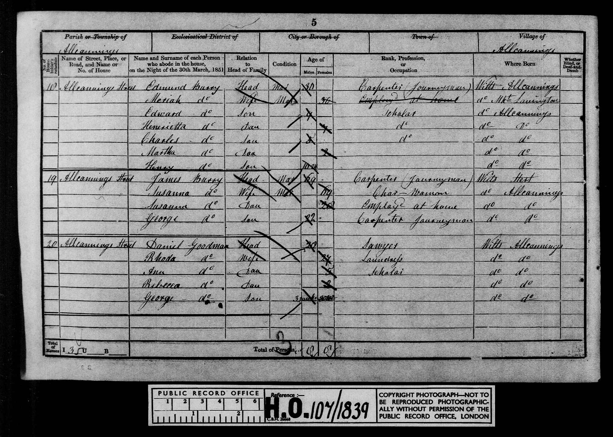 1851: All Cannings Street [2], All Cannings, Wiltshire