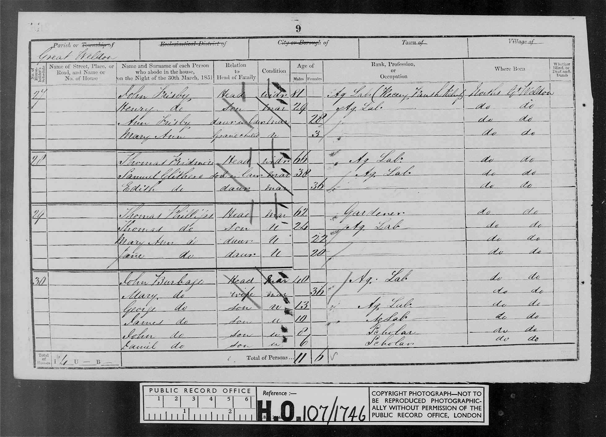 1851: Little Wood Lodge, Great Weldon, Northamptonshire