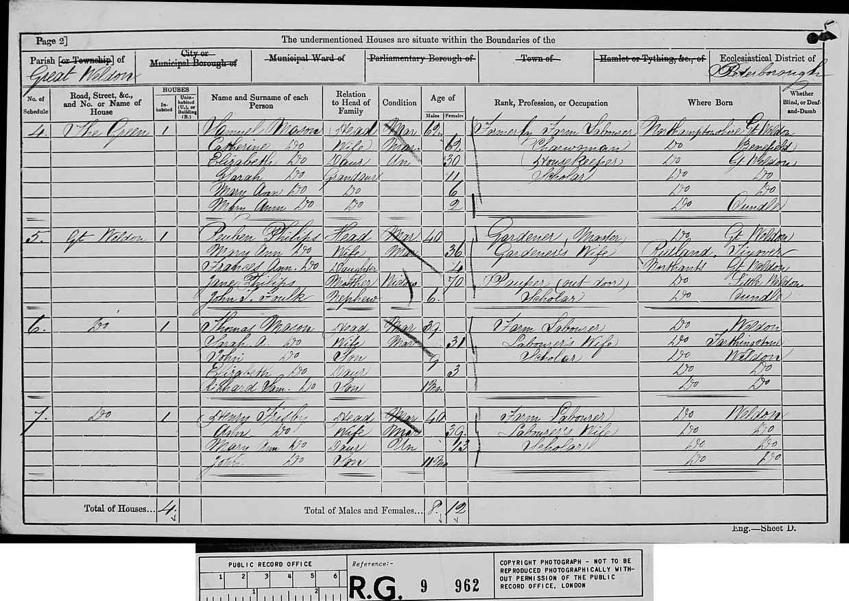 1861: Great Weldon, Great Weldon, Northamptonshire