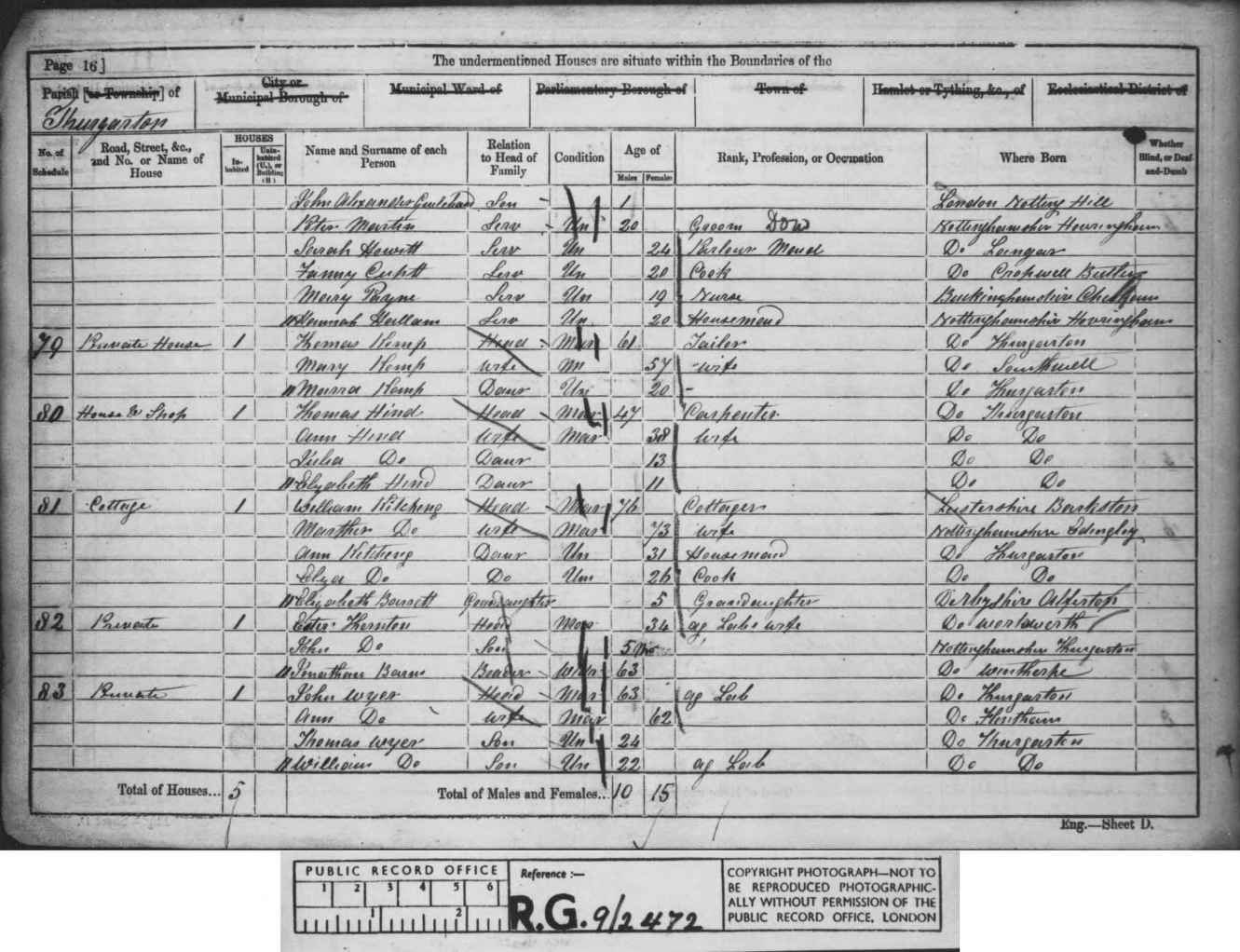 1861: Parsonage House, Thurgarton Hill, Thurgarton, Nottinghamshire