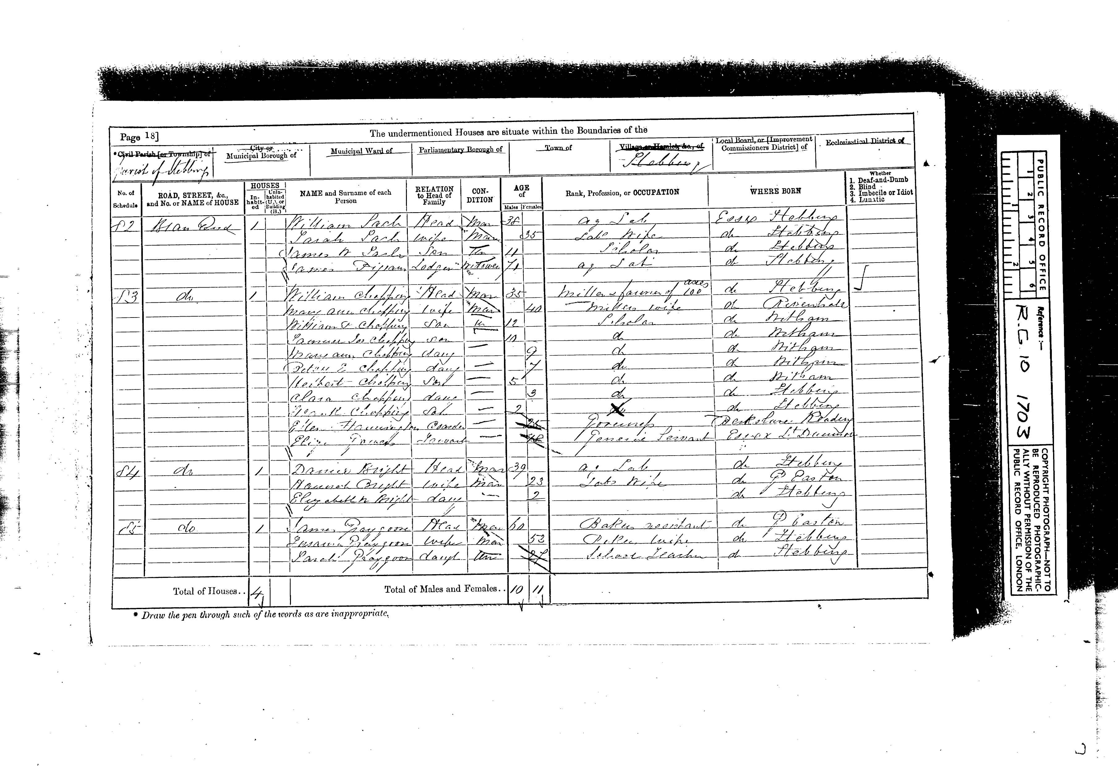 1871: Bran End, Stebbing, Essex