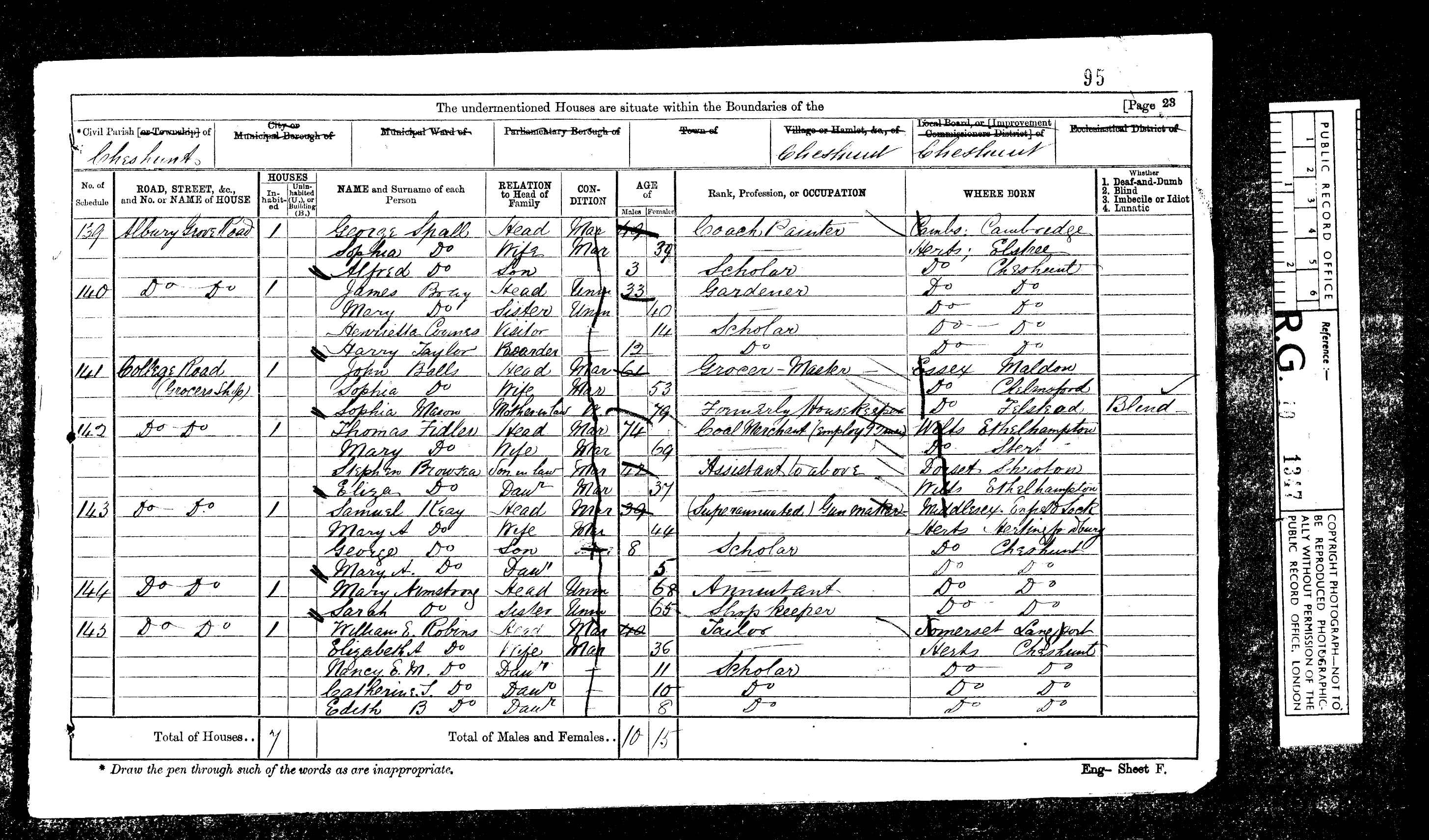 1871: College Road, Cheshunt, Middlesex