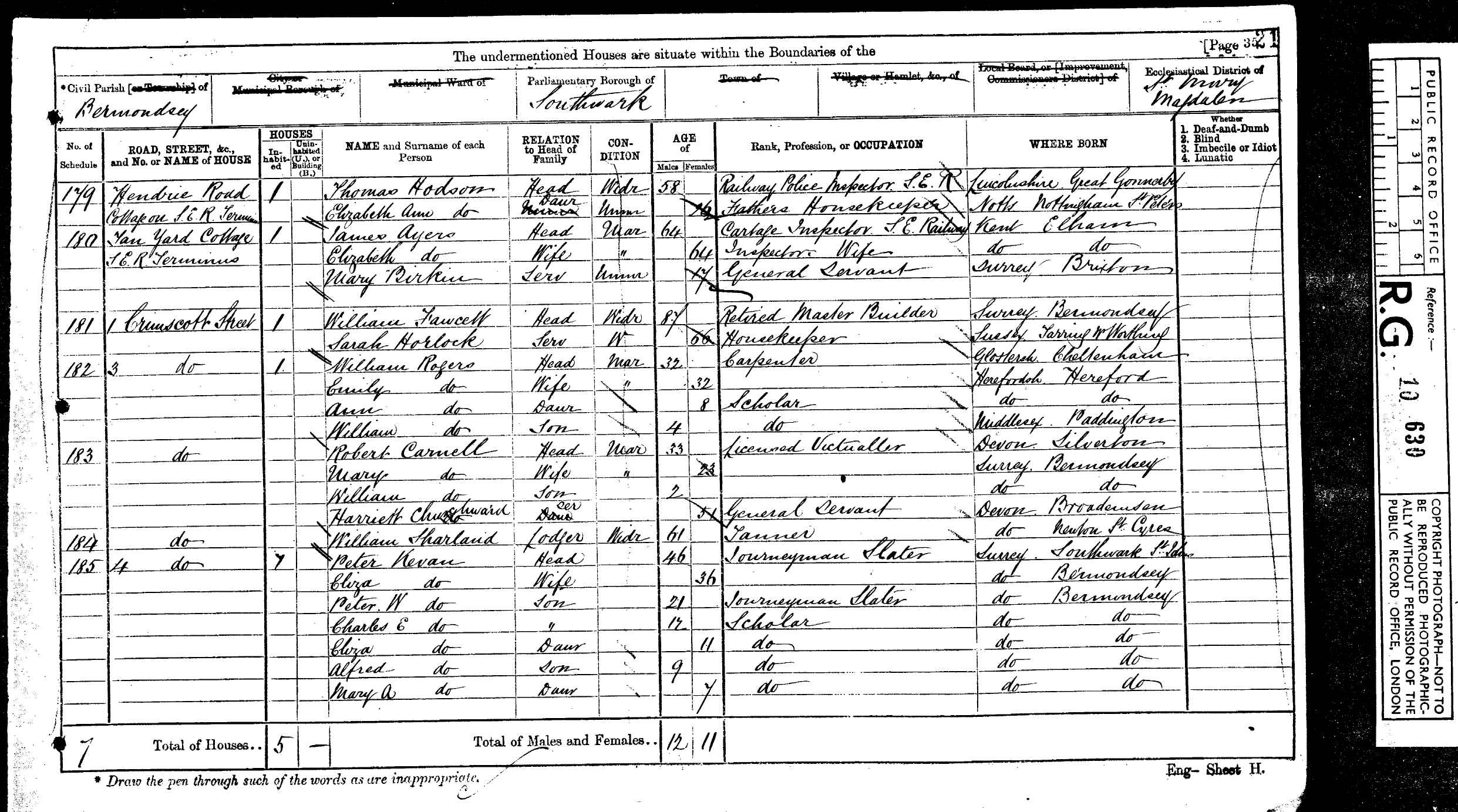 1871: Crimscott Street, Bermondsey, London, Surrey