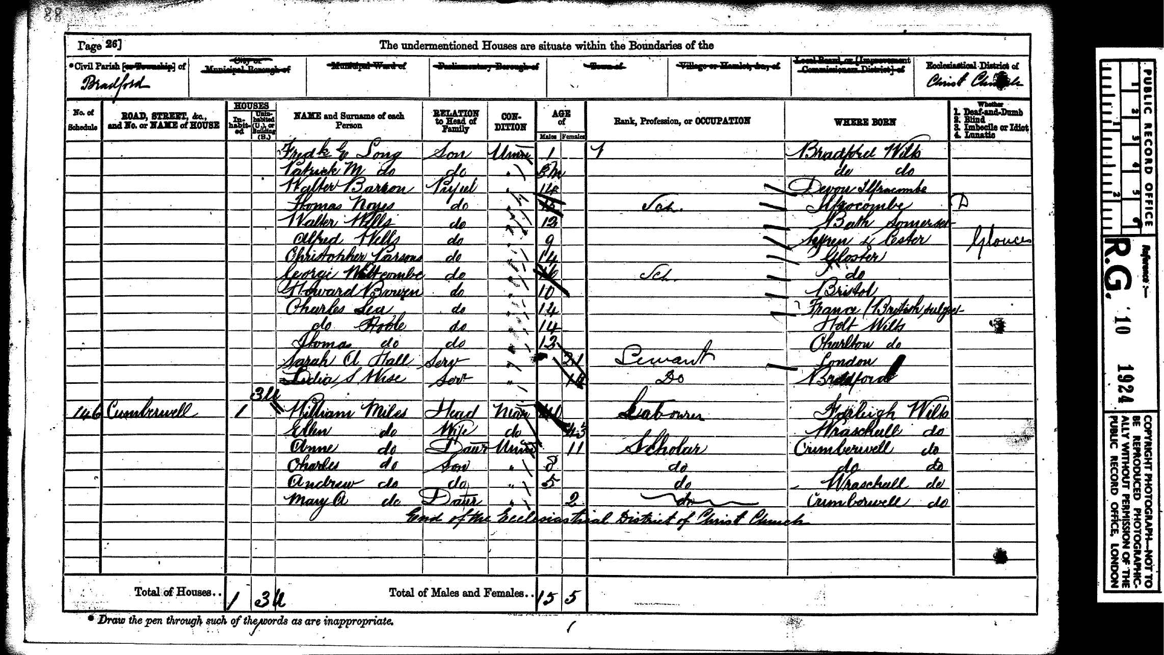 1871: Cumberwell, Bradford, Wiltshire