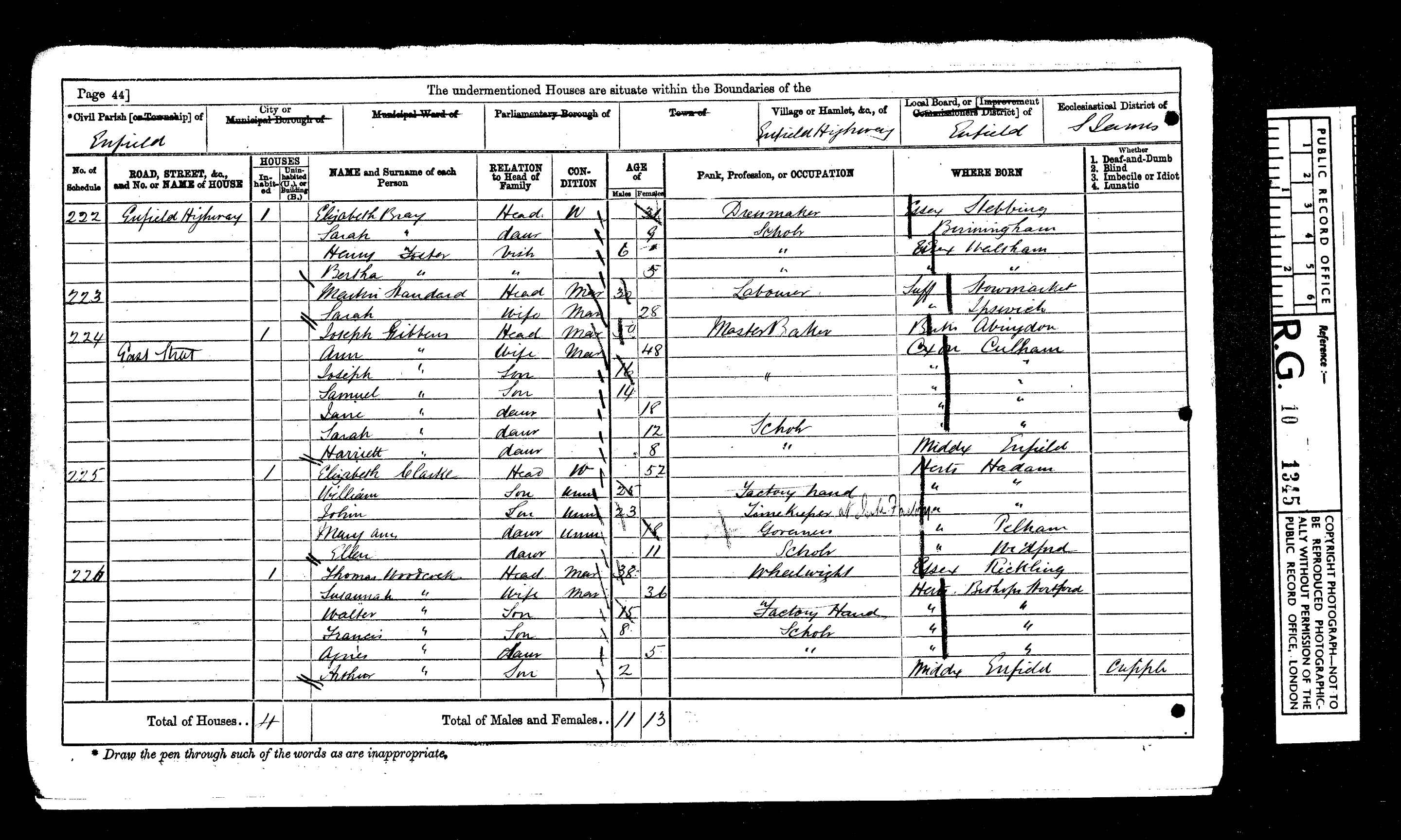 1871: Enfield Highway, Enfield, Middlesex