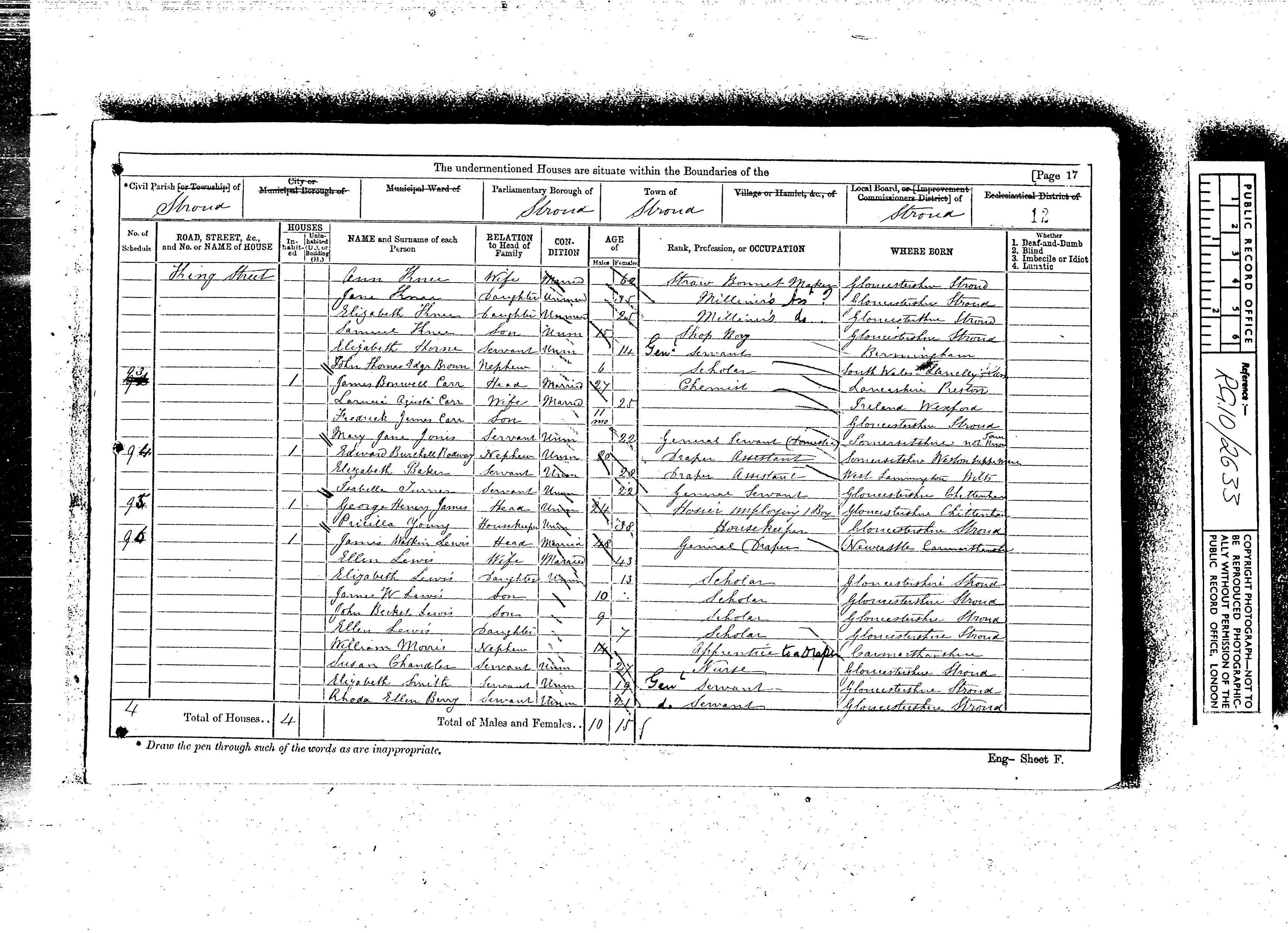 1871: King Street, Stroud, Gloucestershire