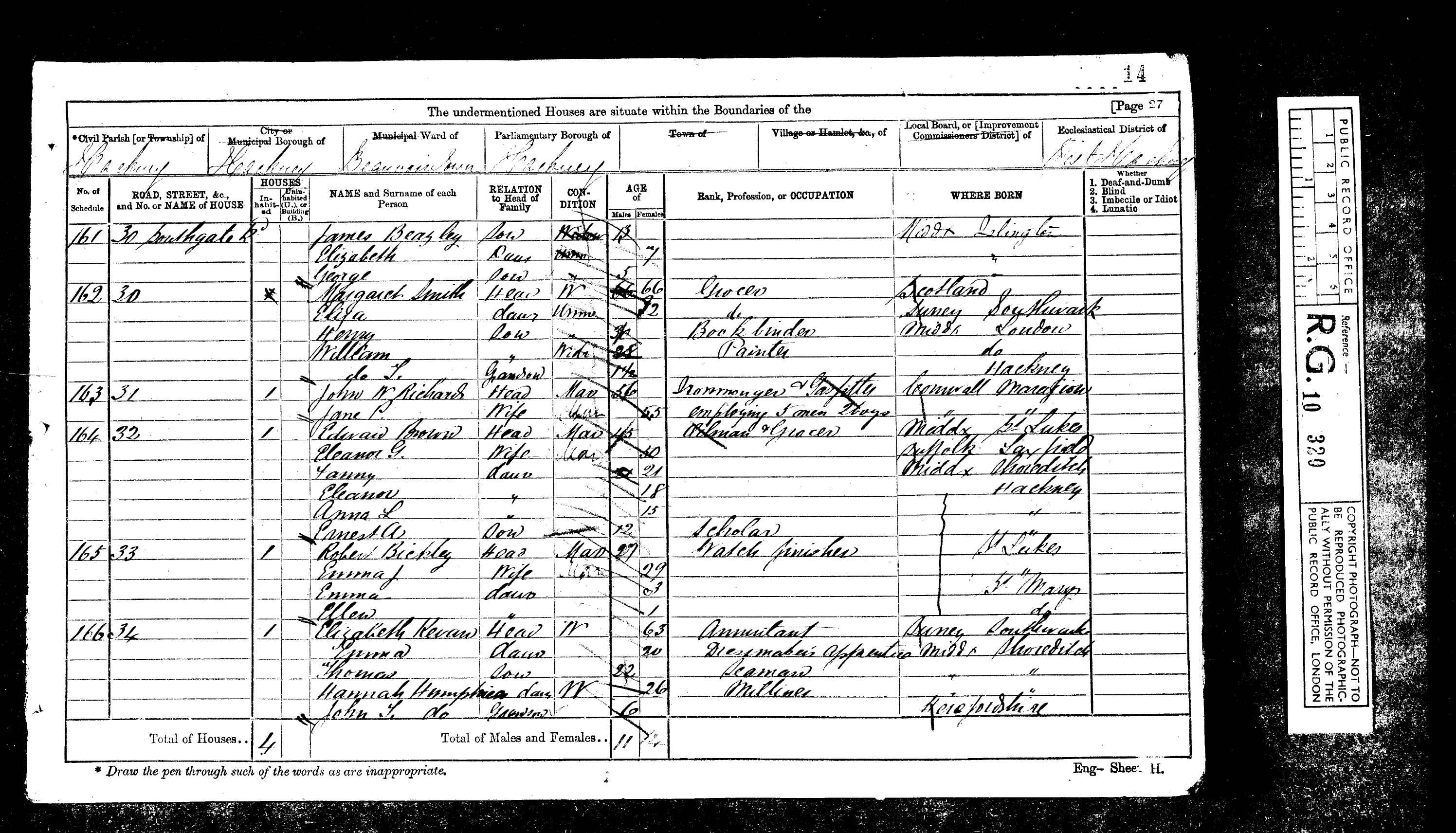 1871: Southgate Rd, Hackney, London, Middlesex