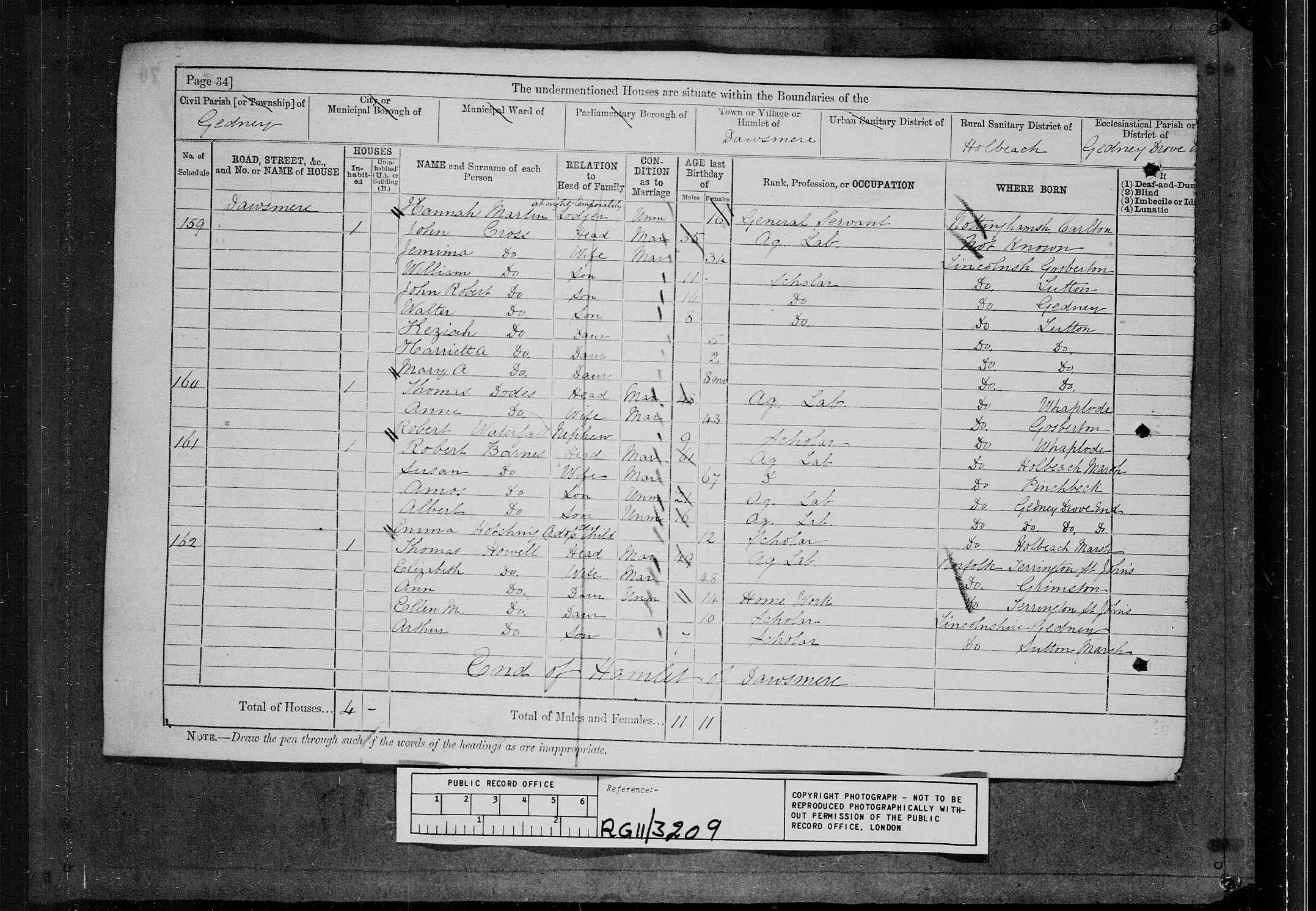 1881: Dawsmere, Gedney, Lincolnshire