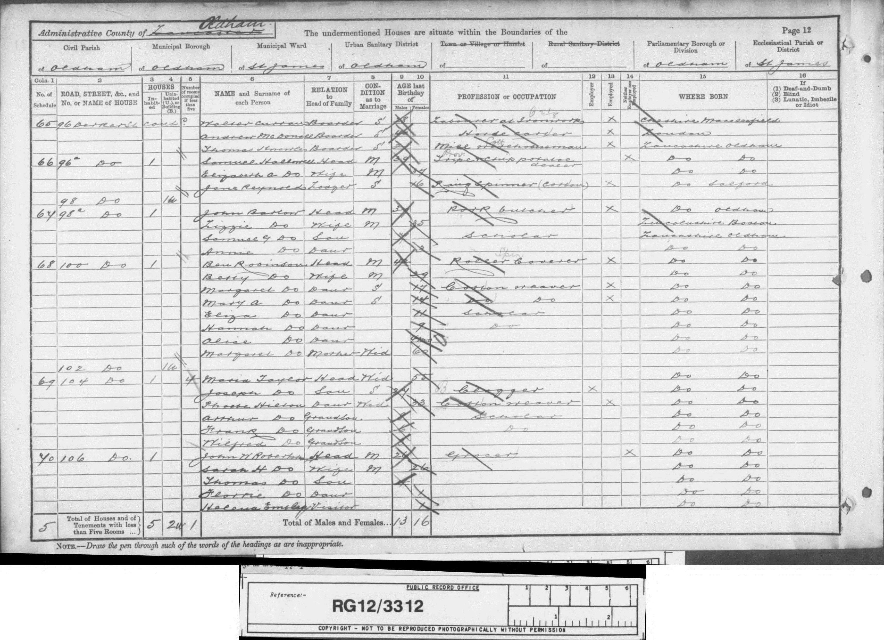 1891: Darker Street, Oldham, Lancashire