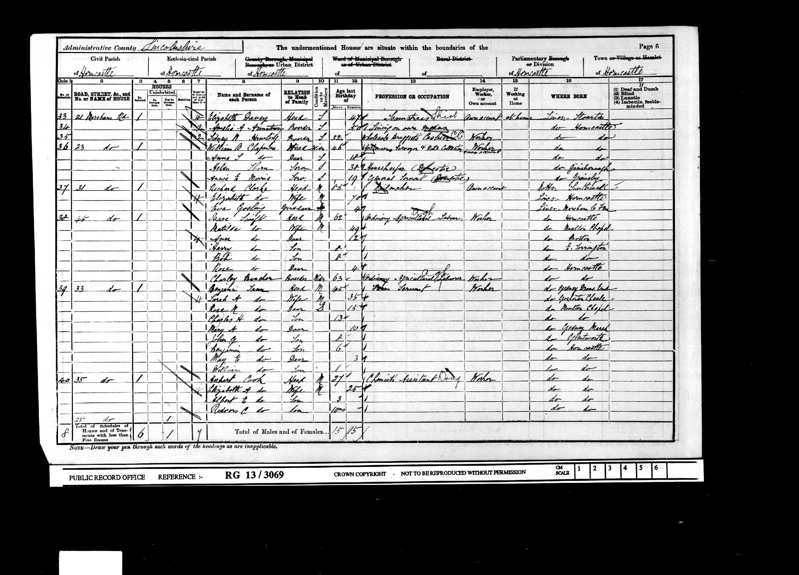 1901: 33 Moreham Road, Horncastle, Lincolnshire