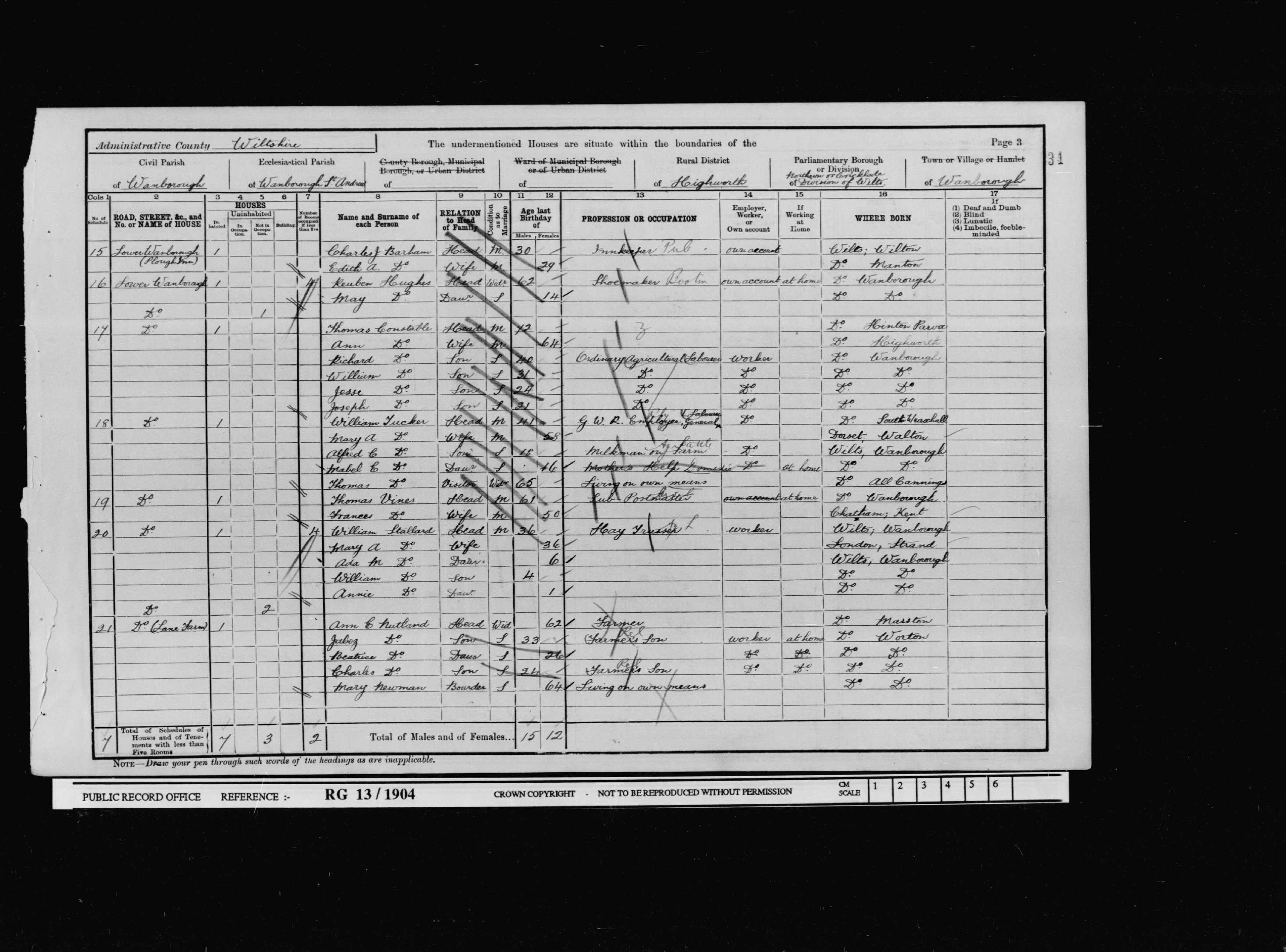 1901: Lower Wanborough, Wanborough, Wiltshire