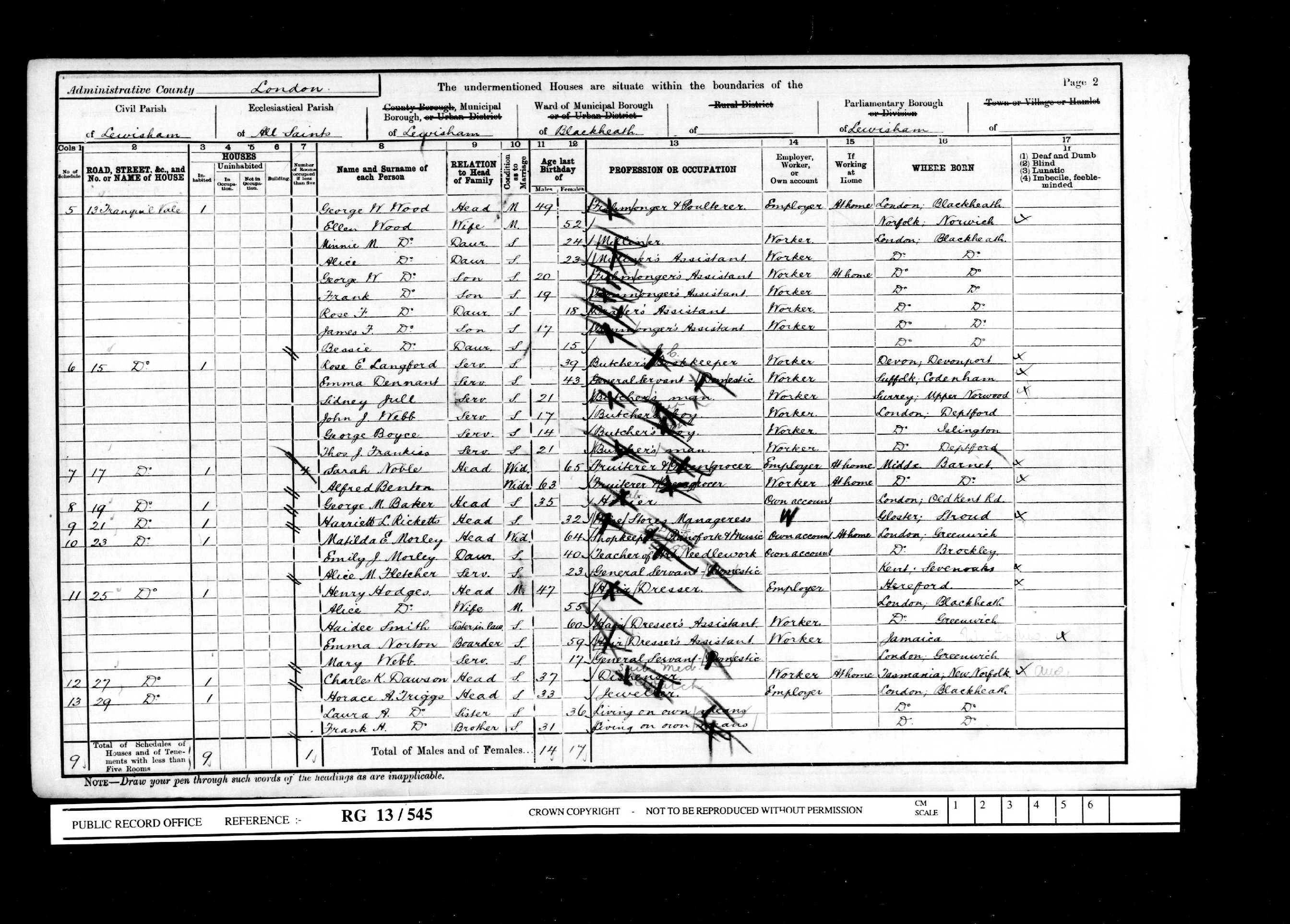 1901: Tranquill Vale, Lewisham, London, Kent