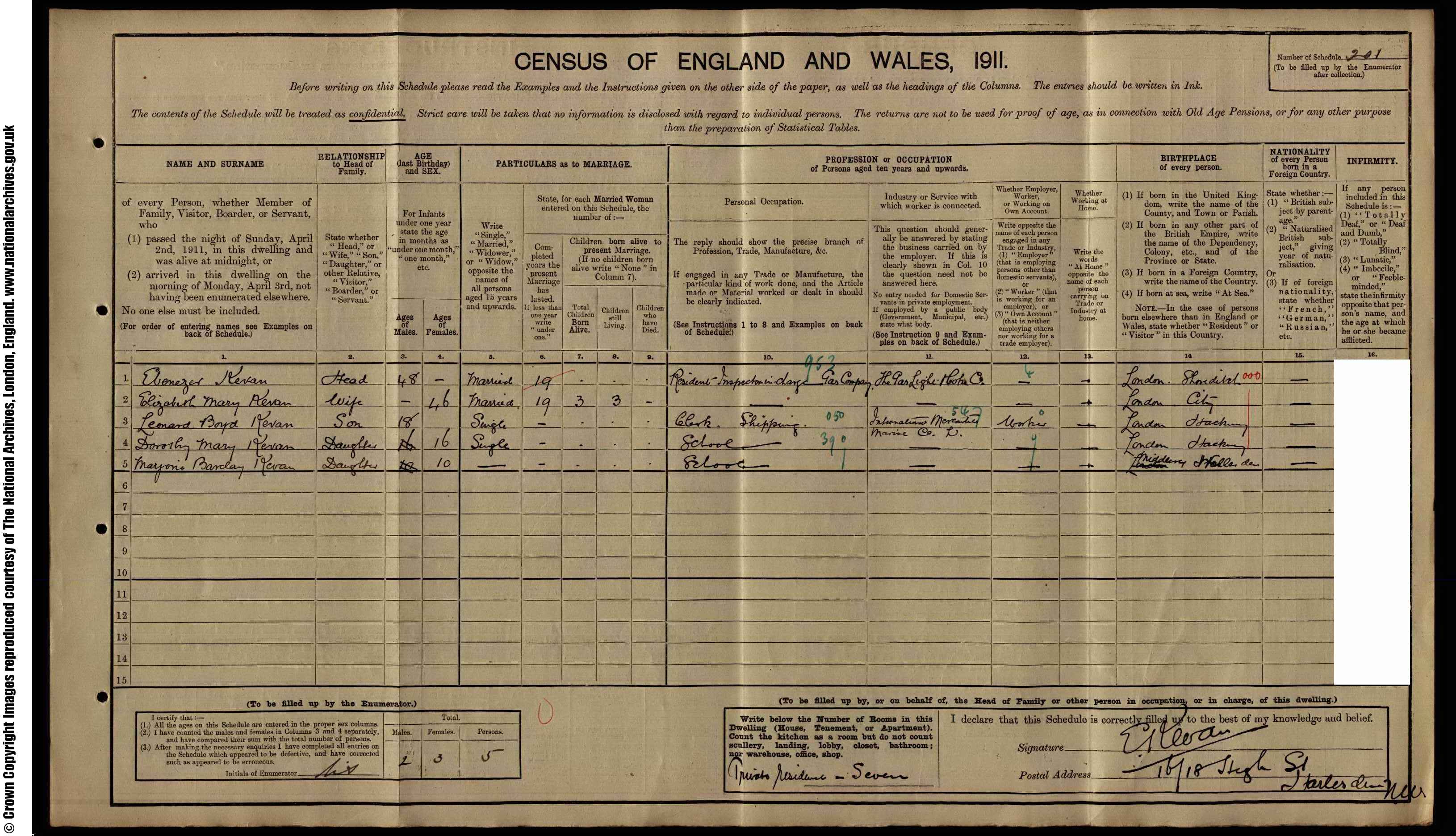 1911: 16  High St Harlesden N W, Middlesex