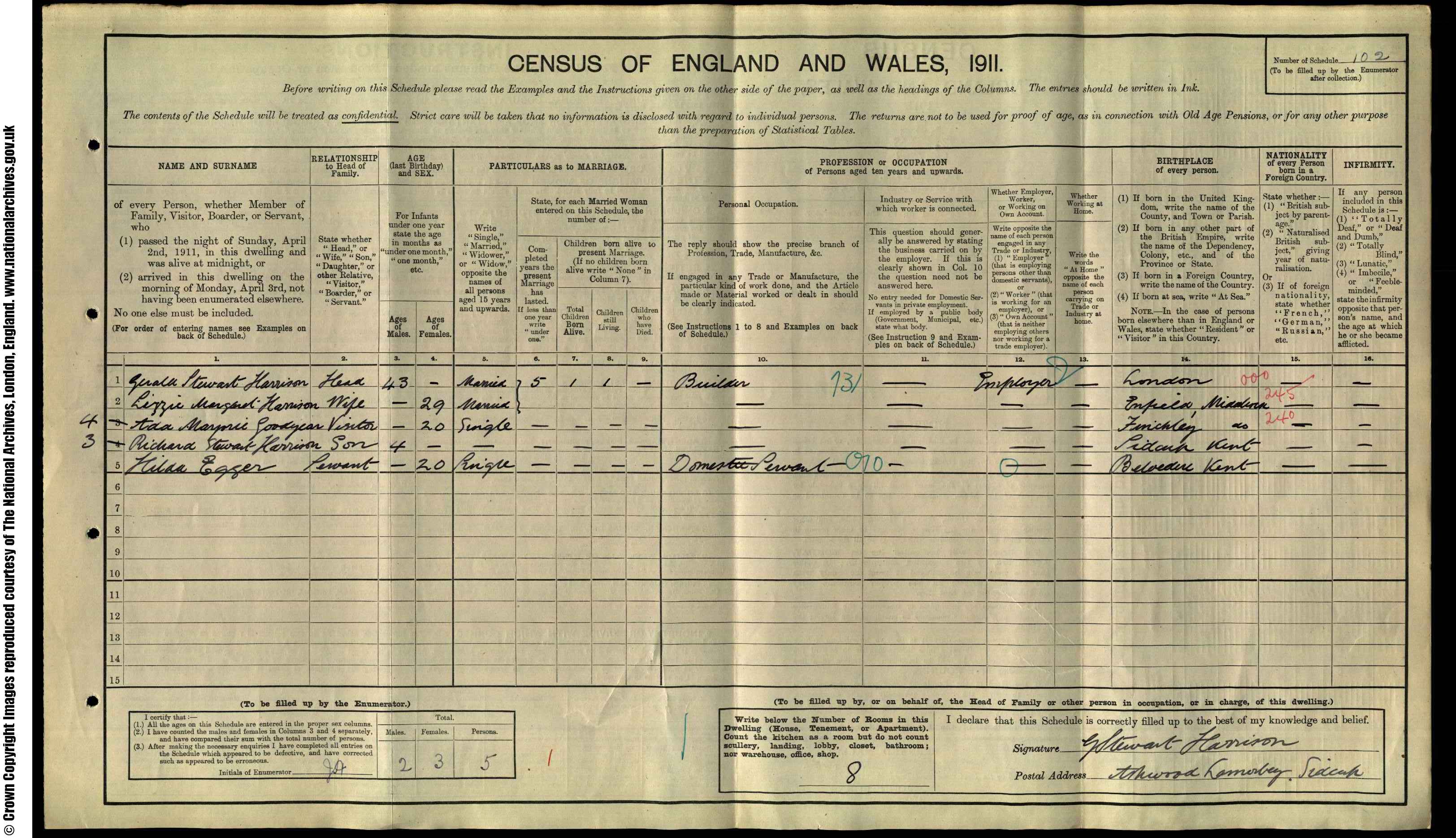 1911: Ashwood, Halfway St, Sidcup, Kent