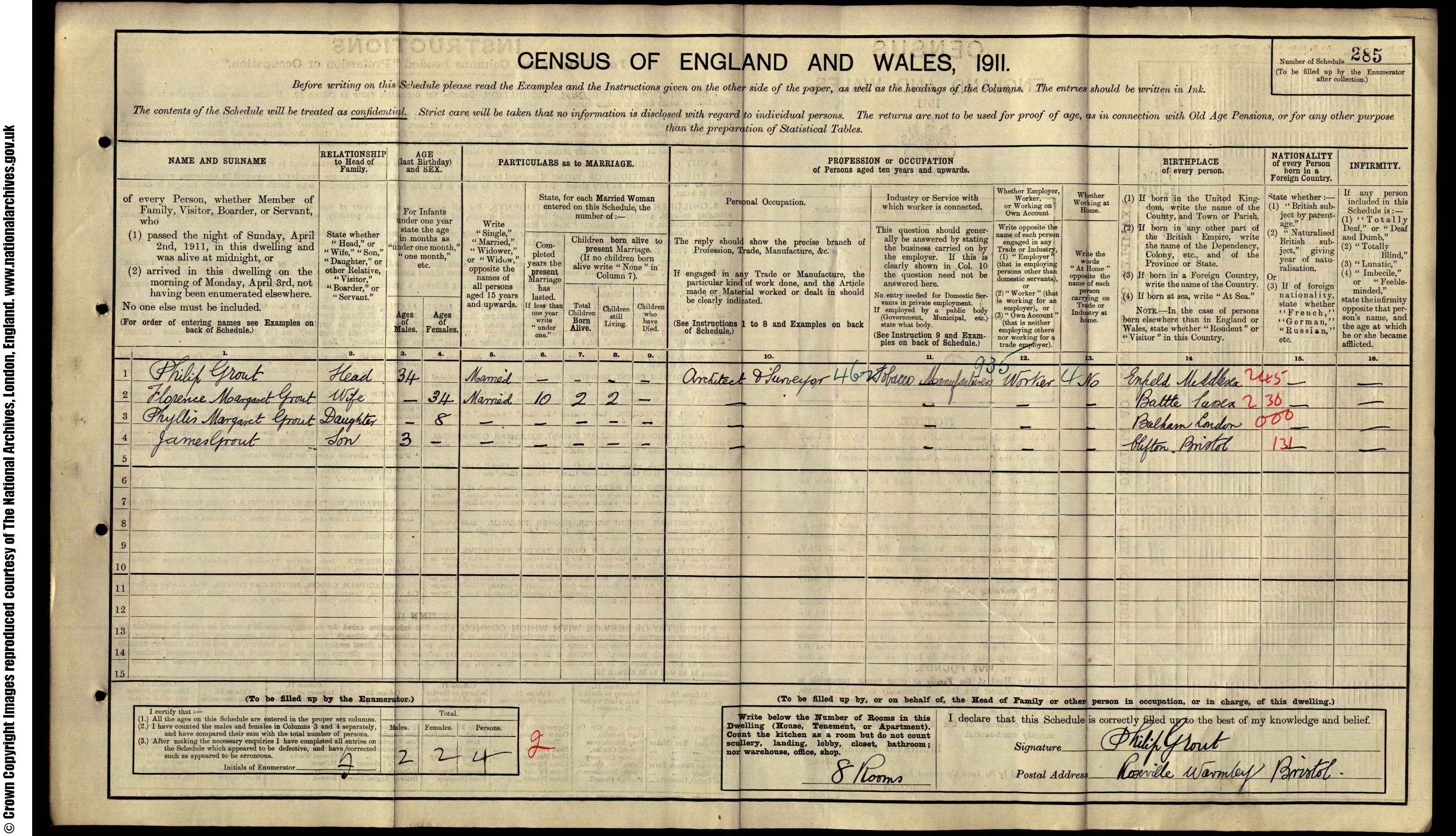 1911: Deanery Road Warmley, Somersetshire