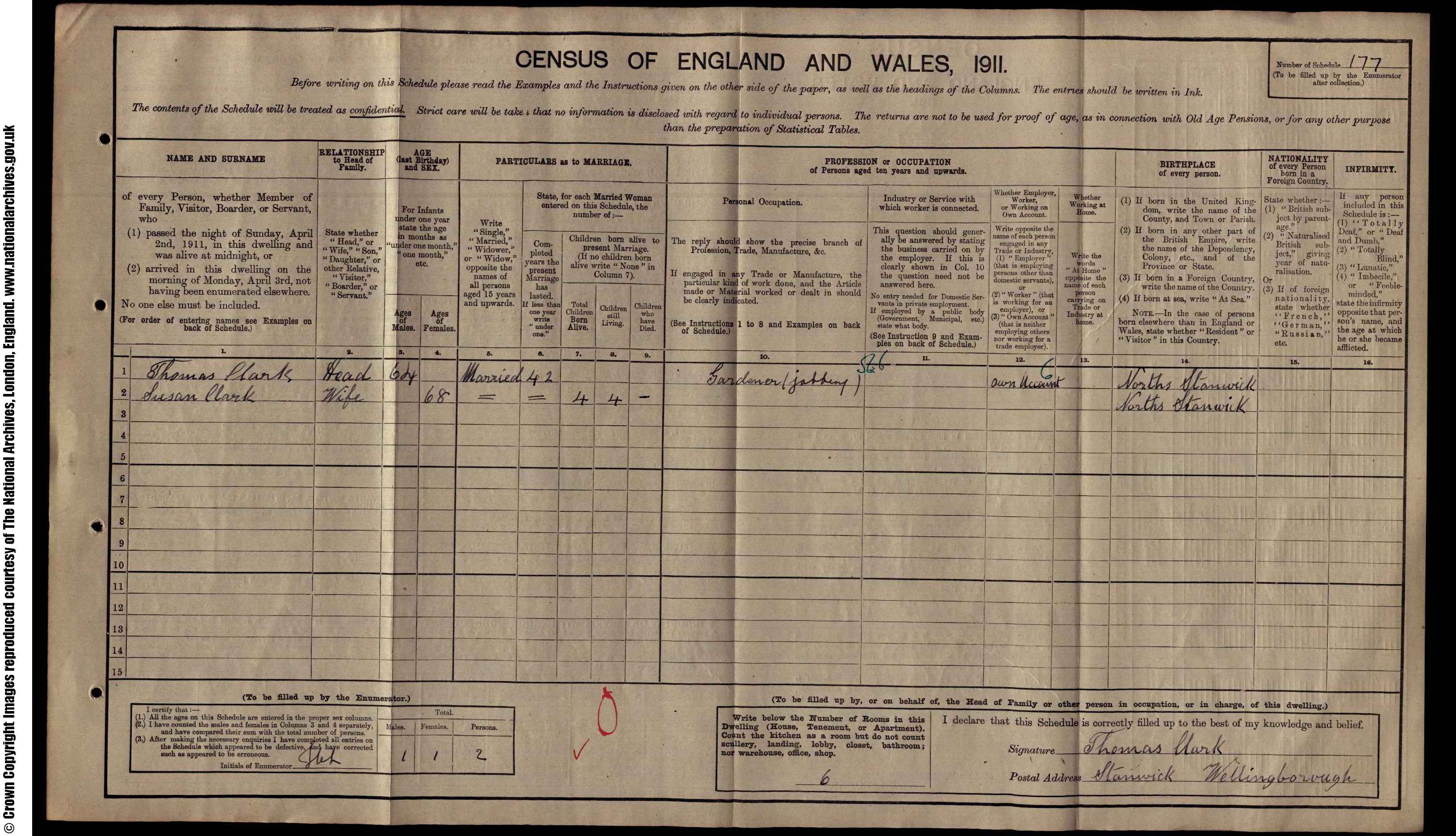 1911: High St Stanwick Wellingboro, Northamptonshire