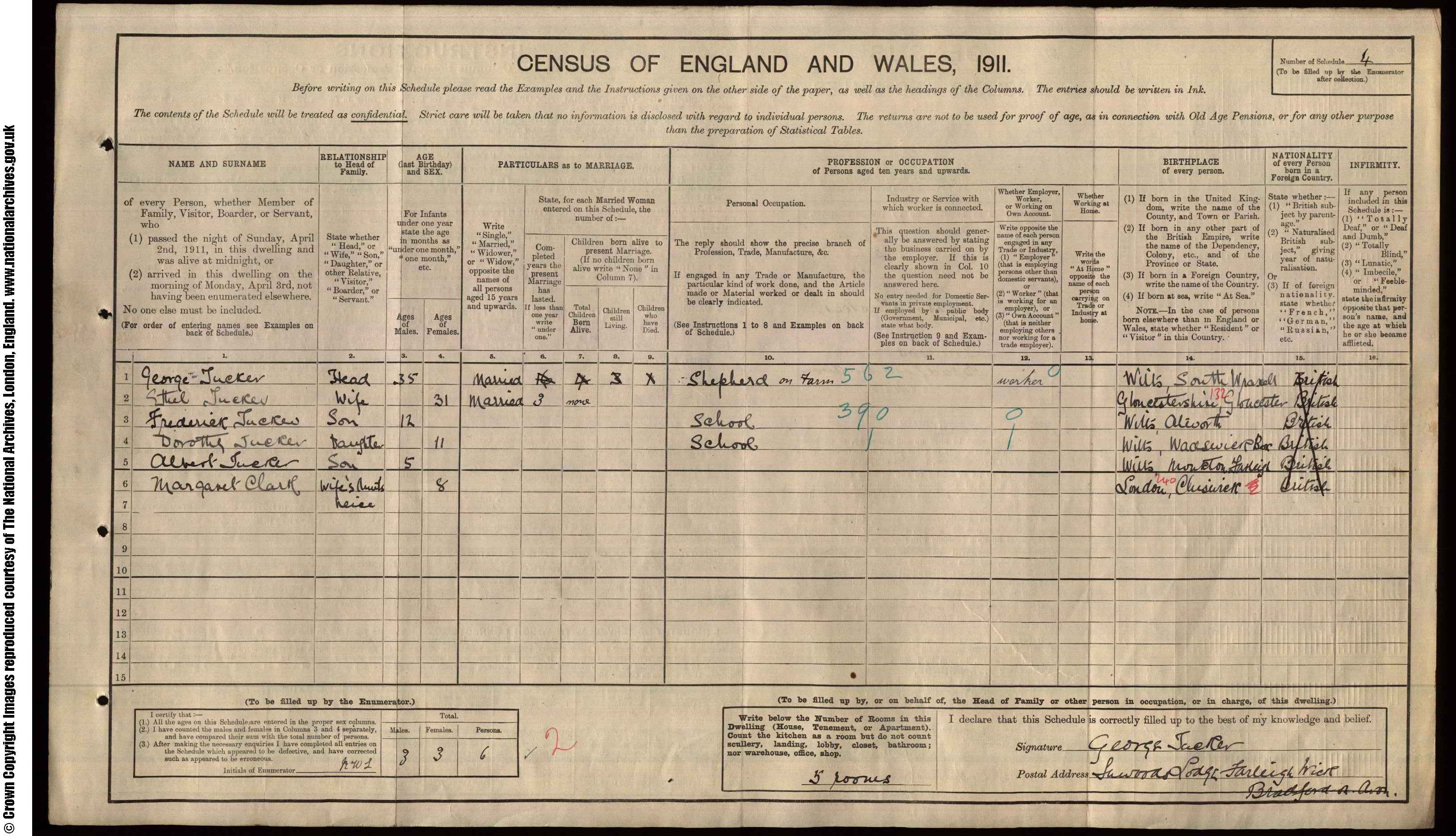 1911: Inwwods Lodge Bradford- On- Avon Wiltshire, Wiltshire