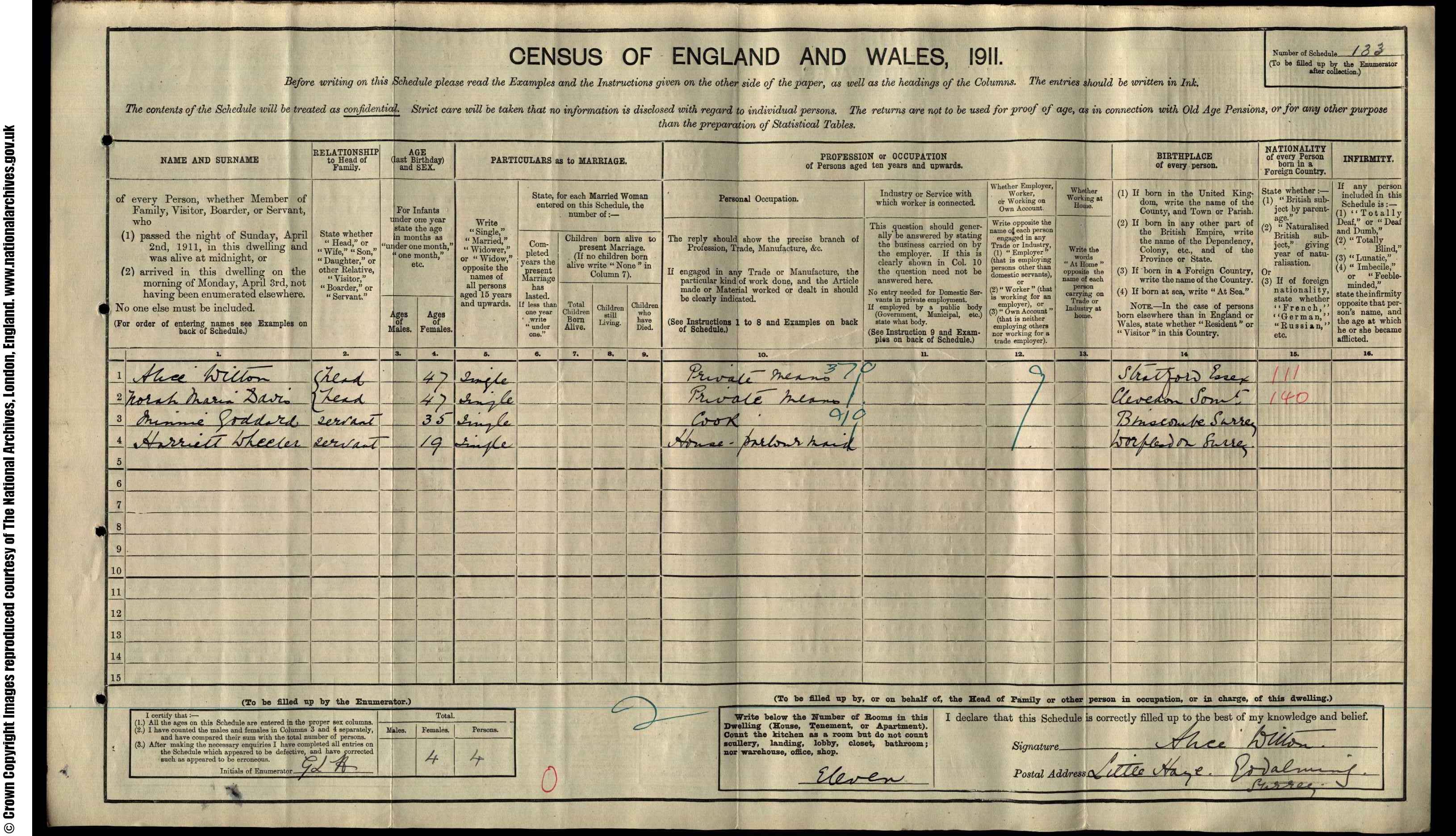1911: Little Haye Compton Godalming, Surrey