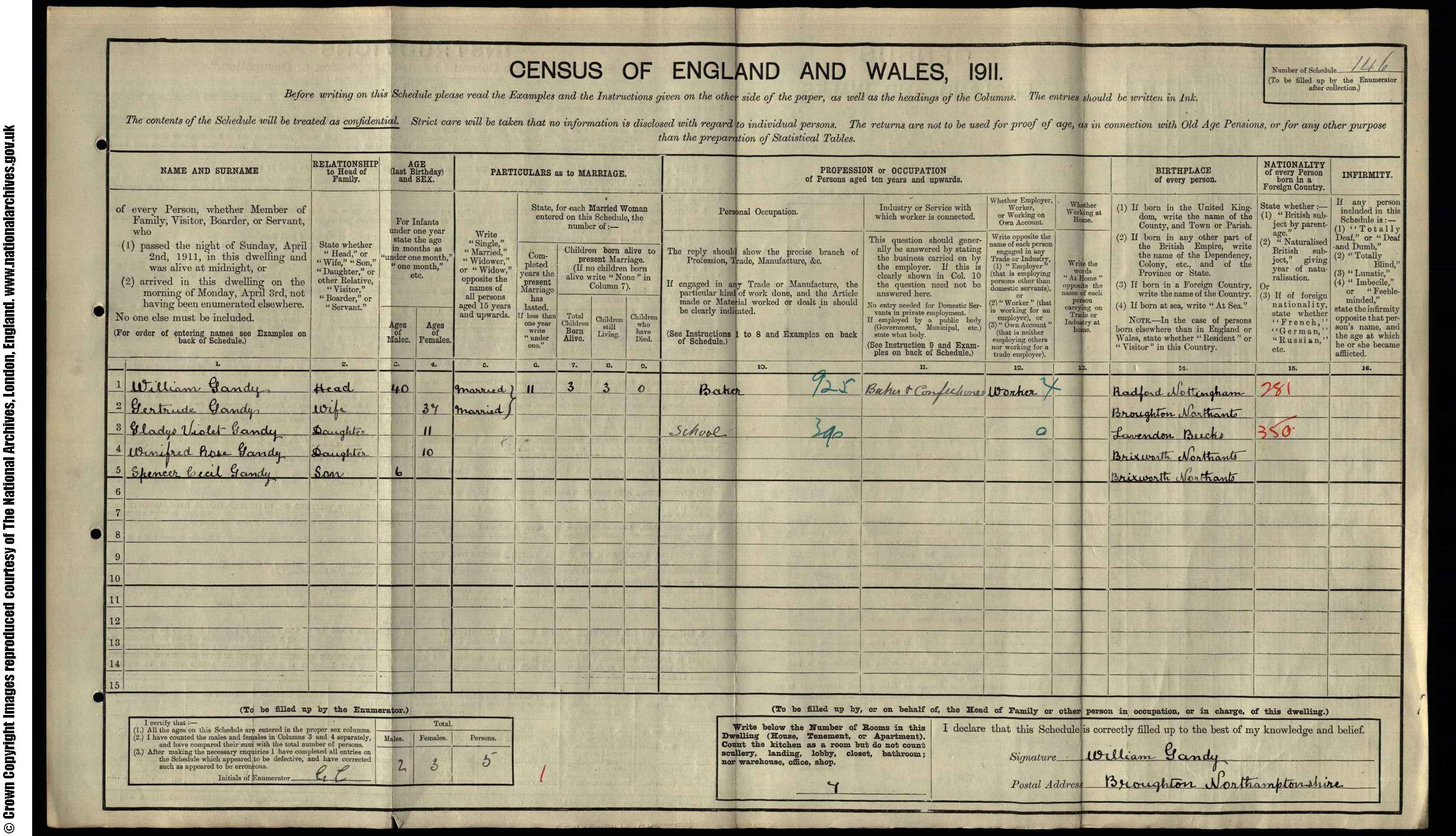 1911: Northampton Road, Broughton Kettering, Northamptonshire