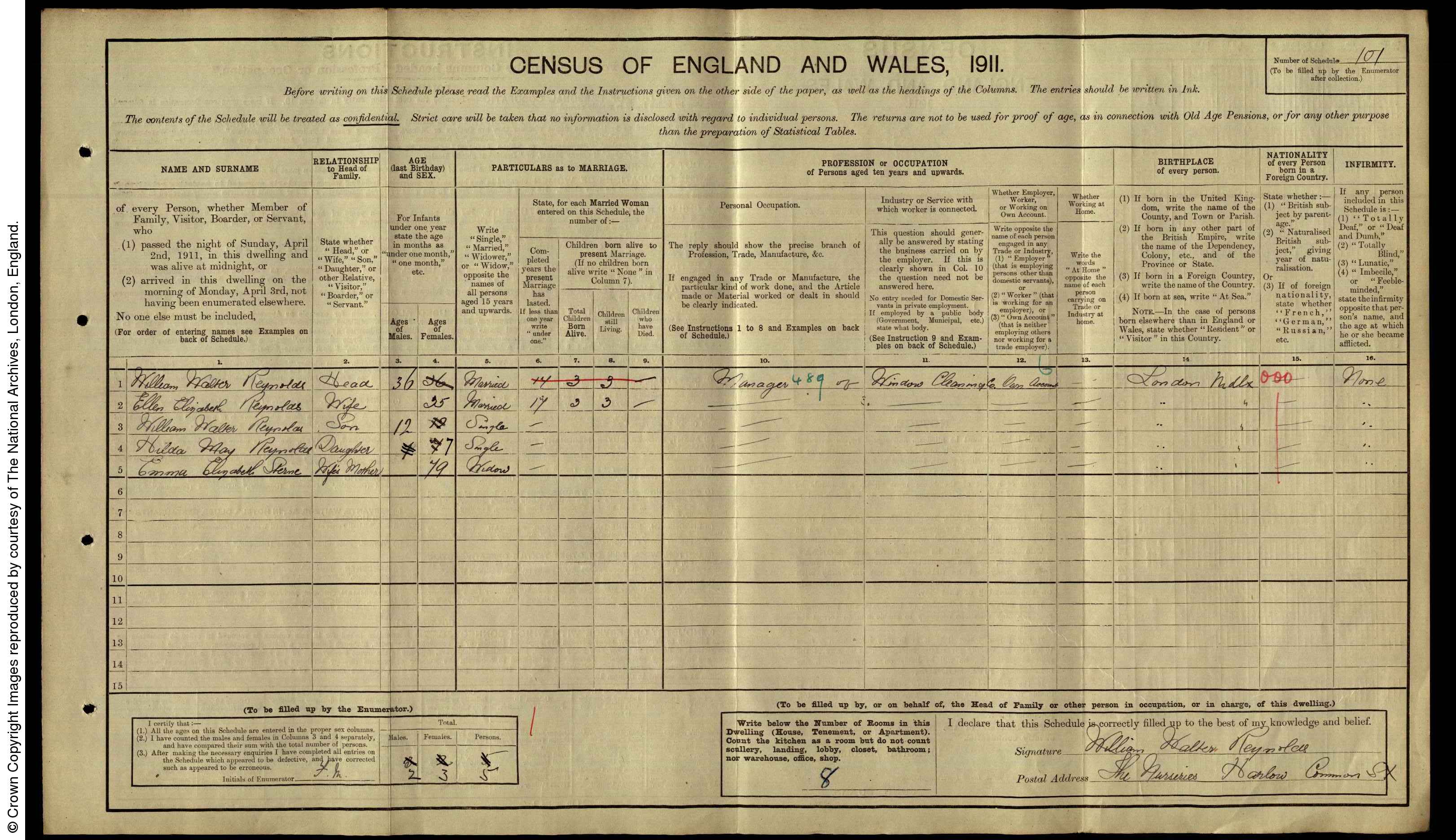 1911: Potter S, Harlow, Essex