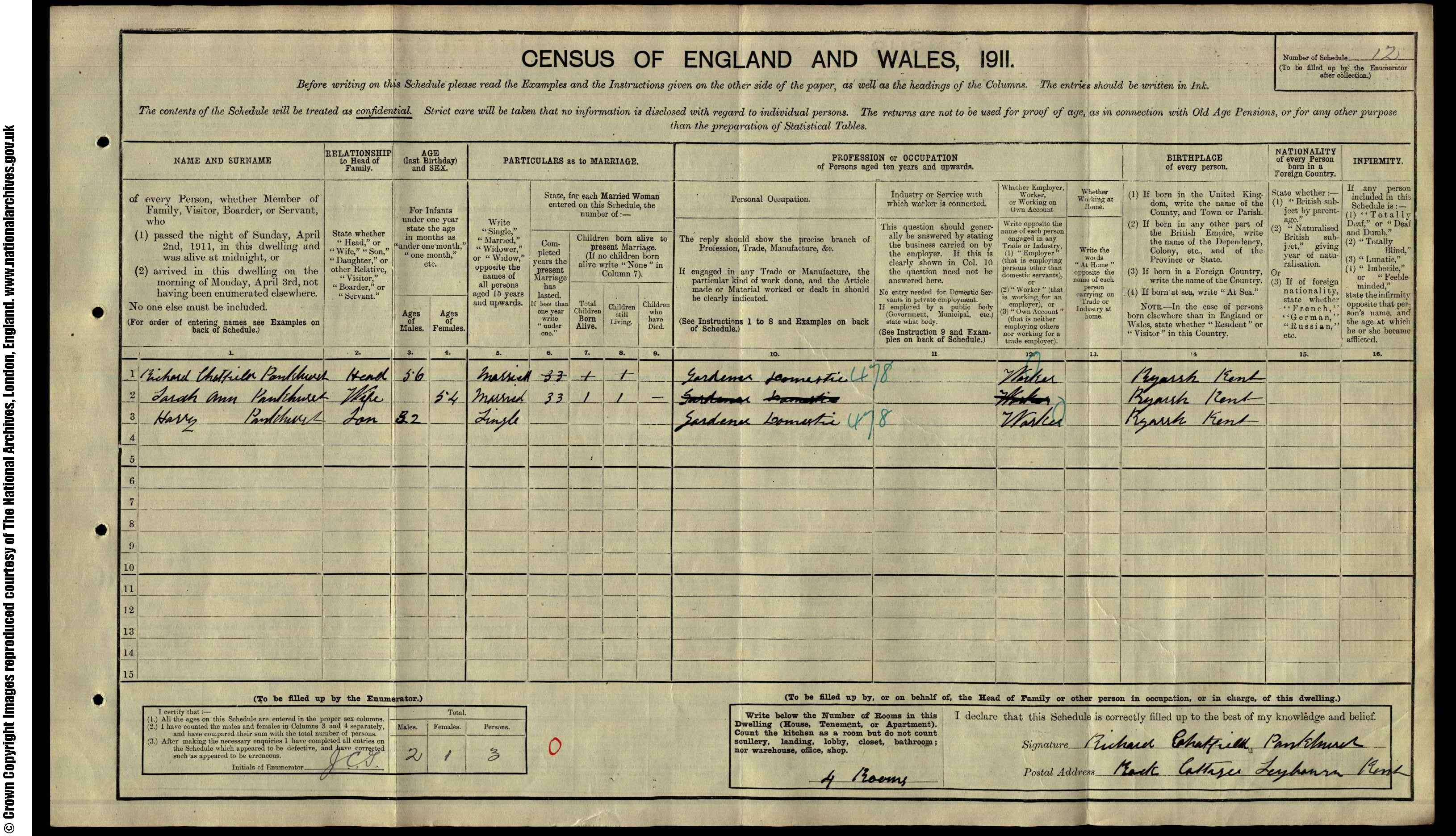 1911: Rock Cottages, Leybourne, Kent, Kent