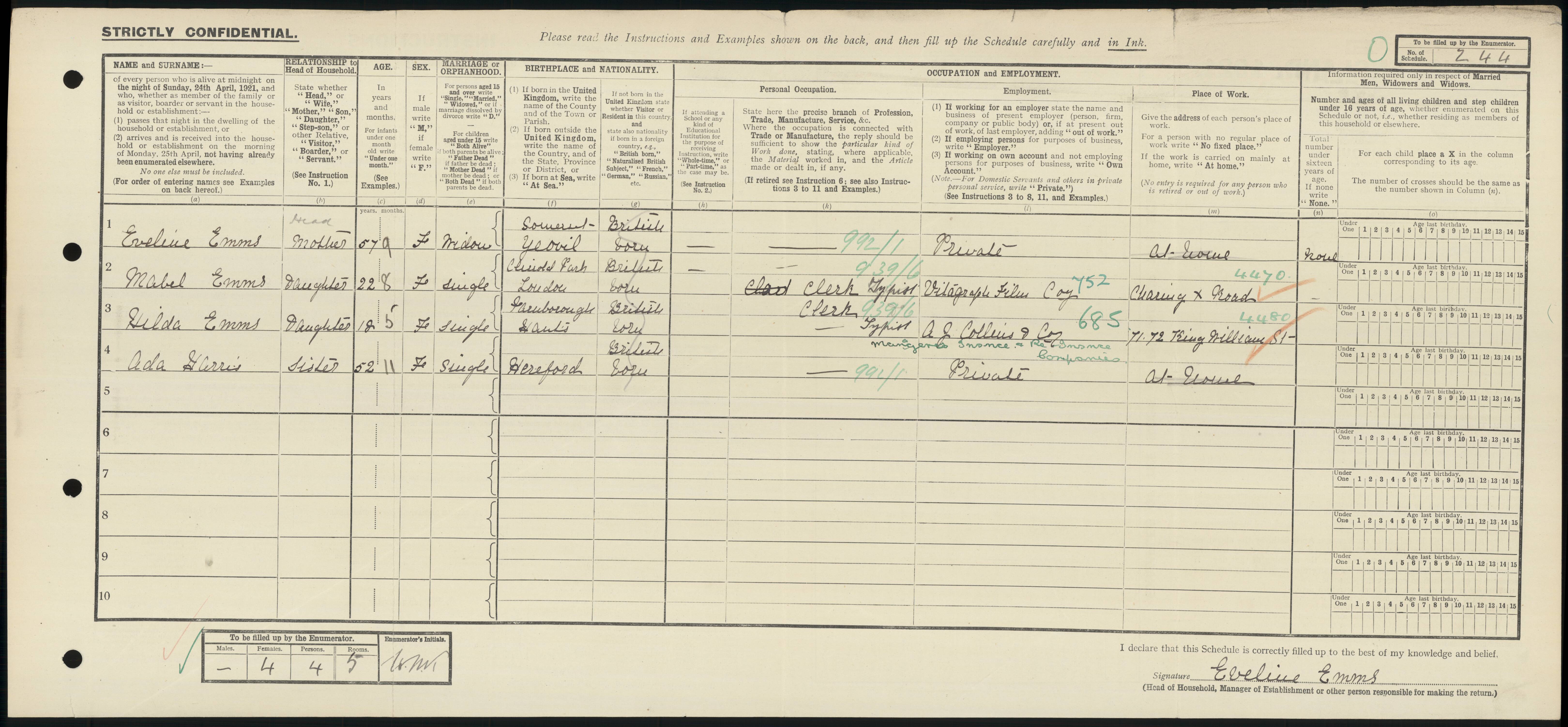 1921: 107 Bedford Hill, Balham, London