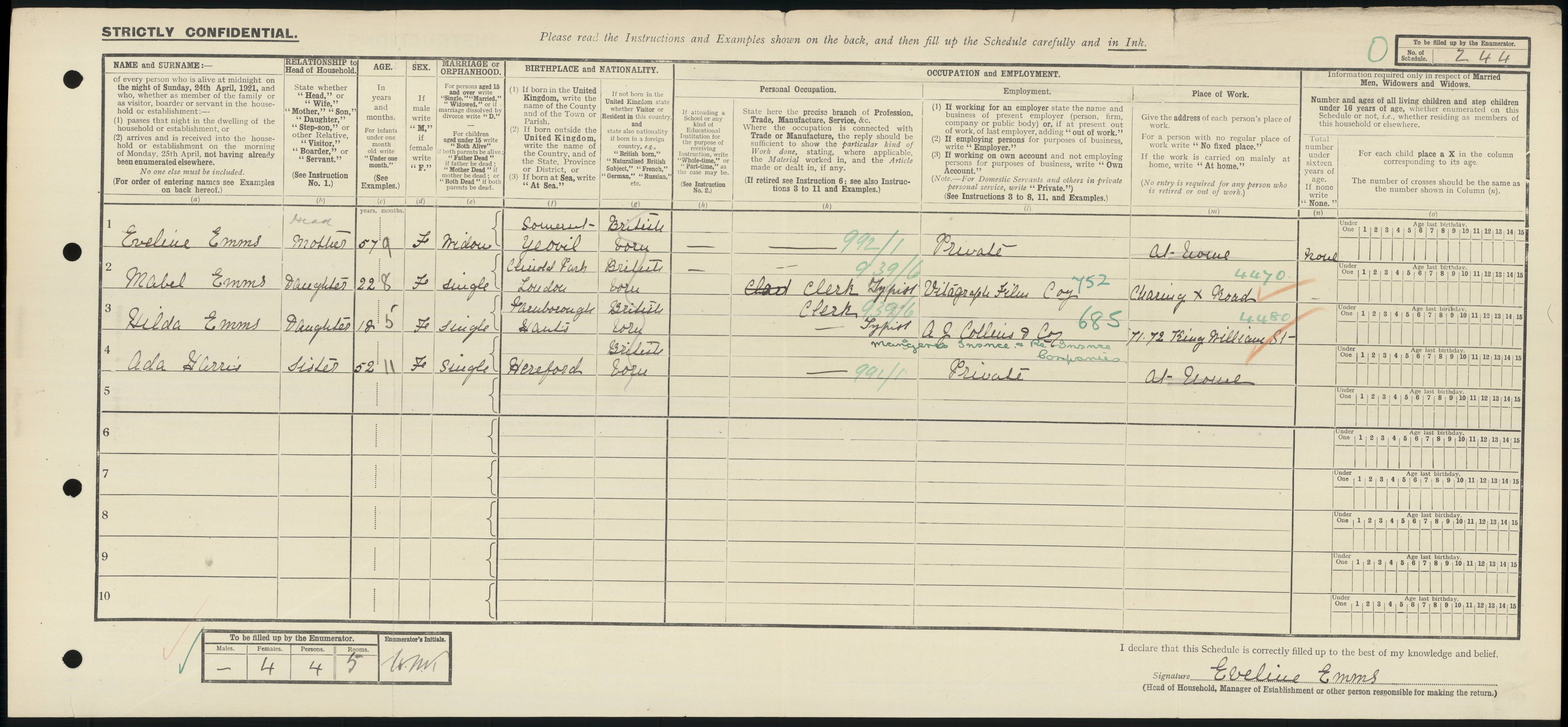 1921: 107 Bedford Hill, Balham, London