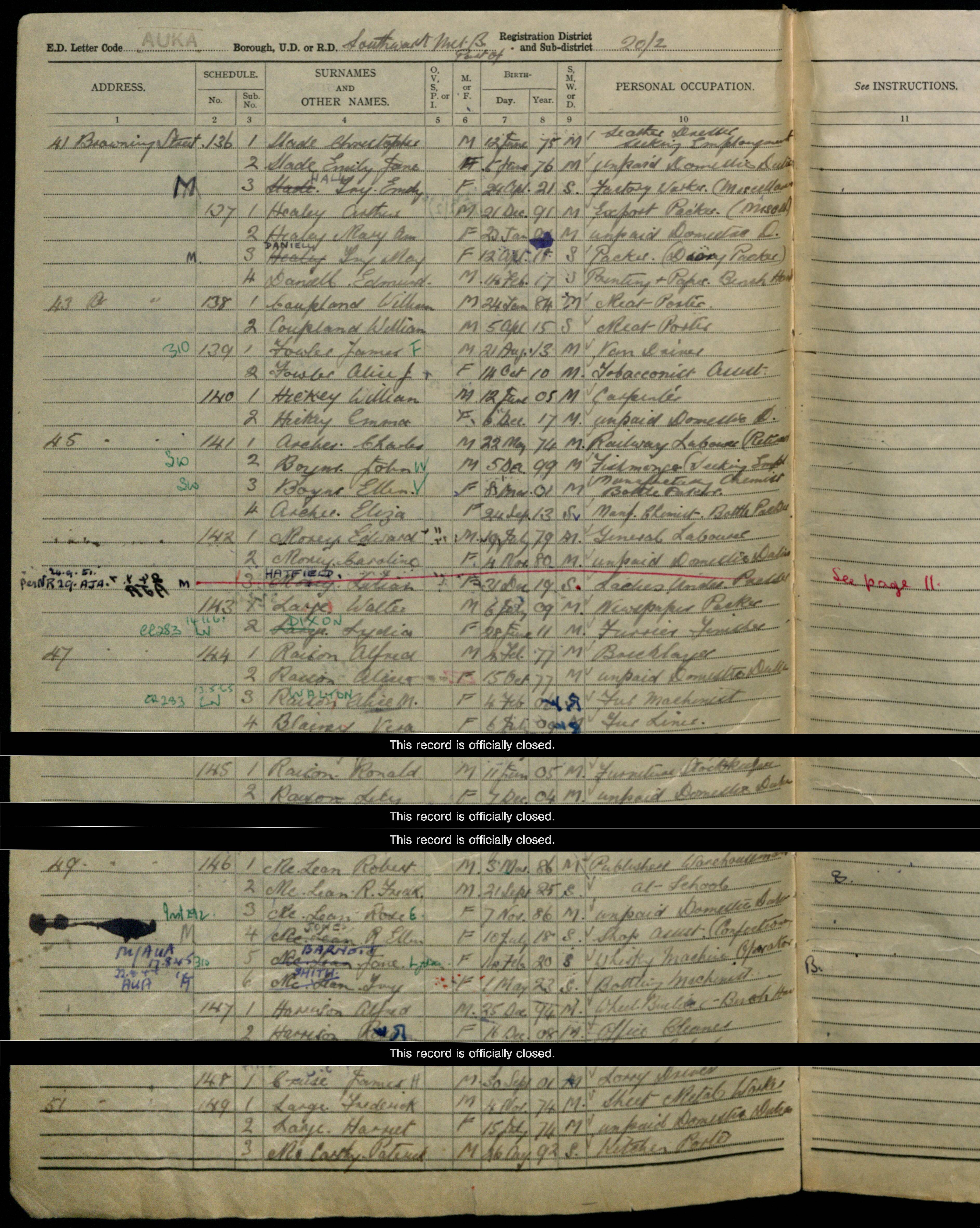 1939: 41 Browning Street, Elephant And Castle -2, London