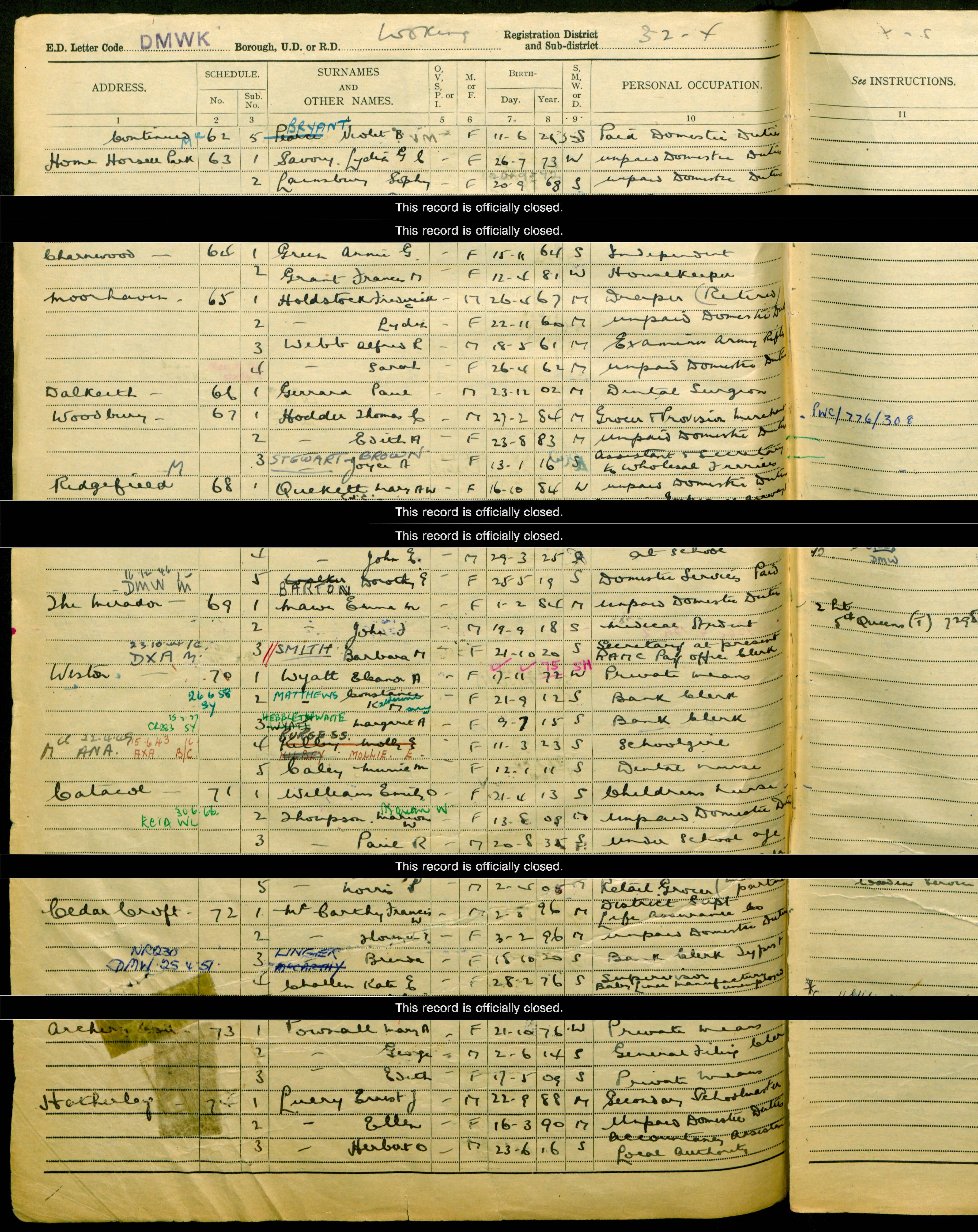 1939: Moorhaven, Horsell Park, Woking, Surrey