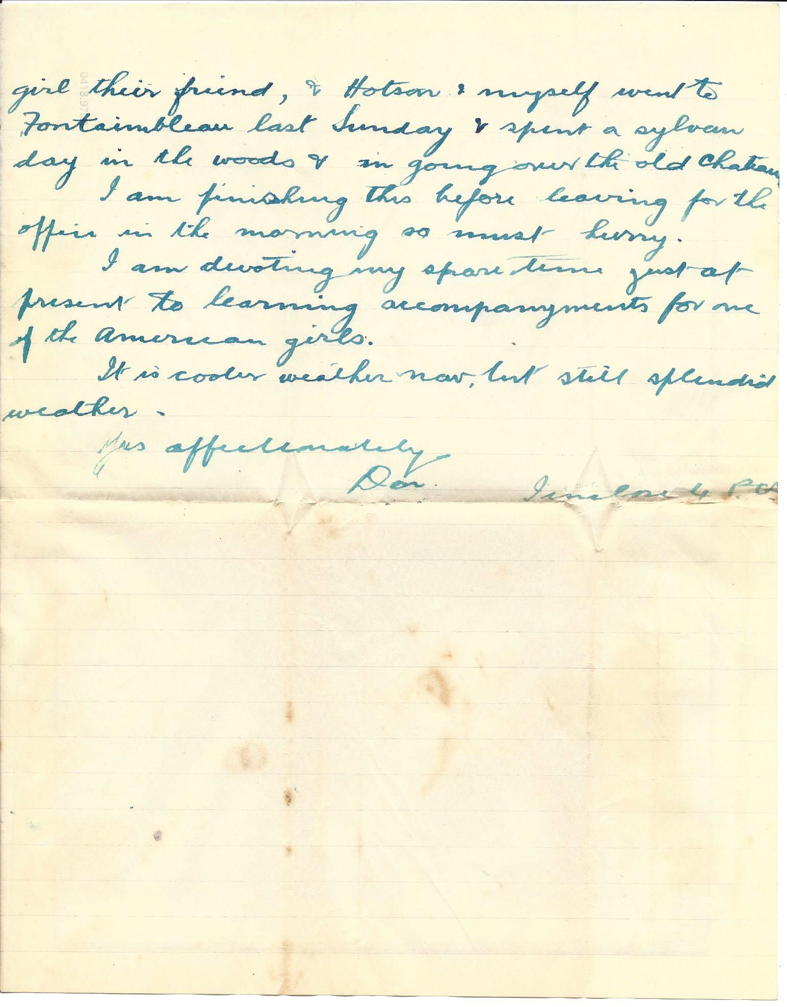 1919-08-27 page 2 letter by Donald Bearman