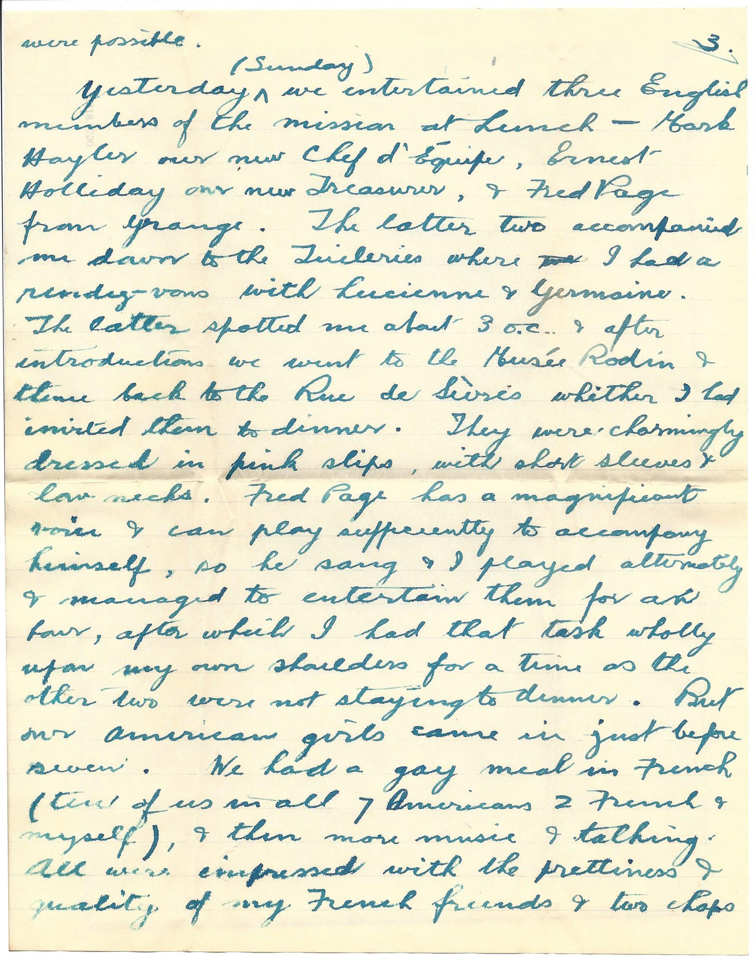 1919-09-22 page age letter by Donald Bearman