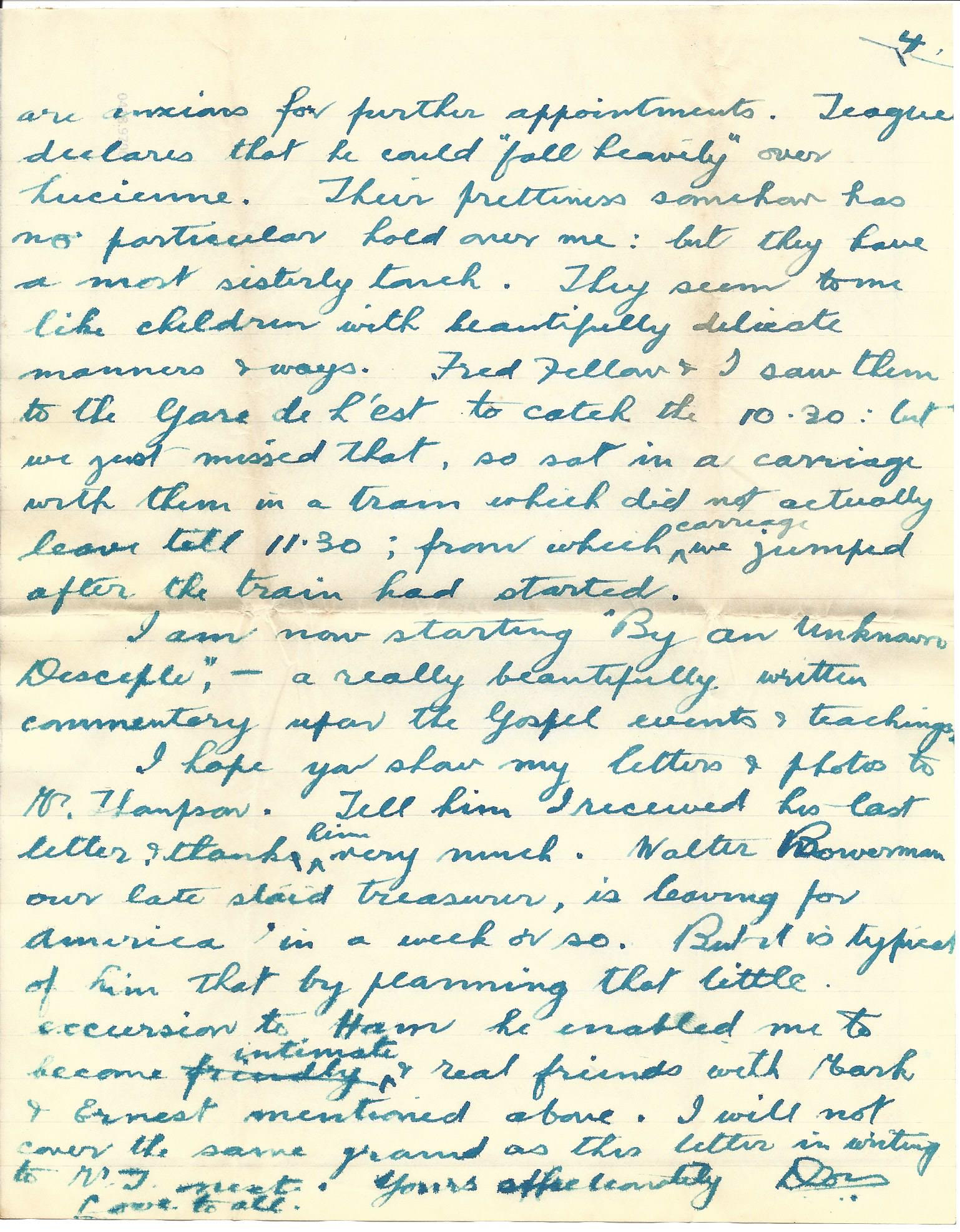 1919-09-22 page age letter by Donald Bearman