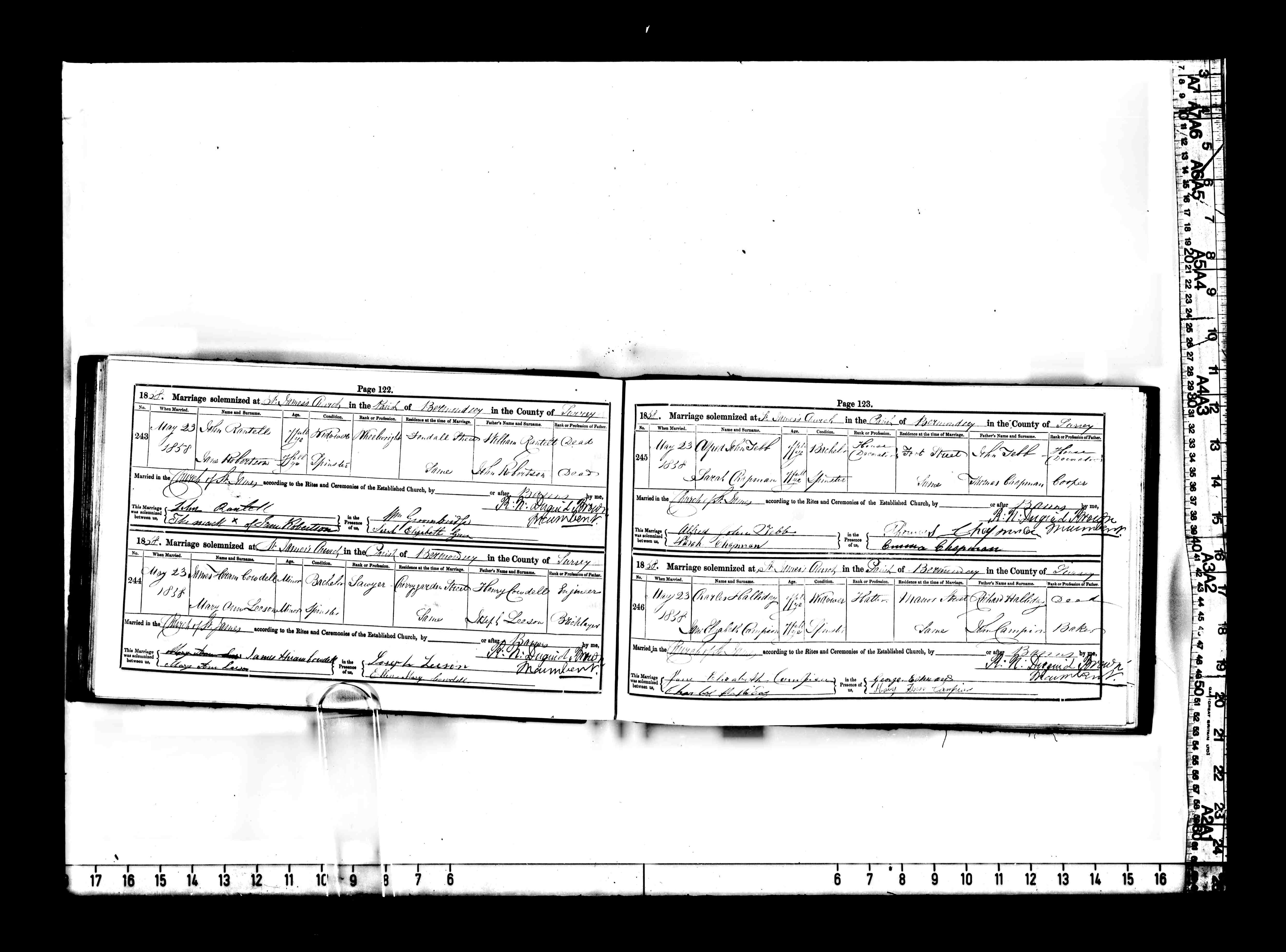 1858 marriage of Jane Robertson to John Rantell