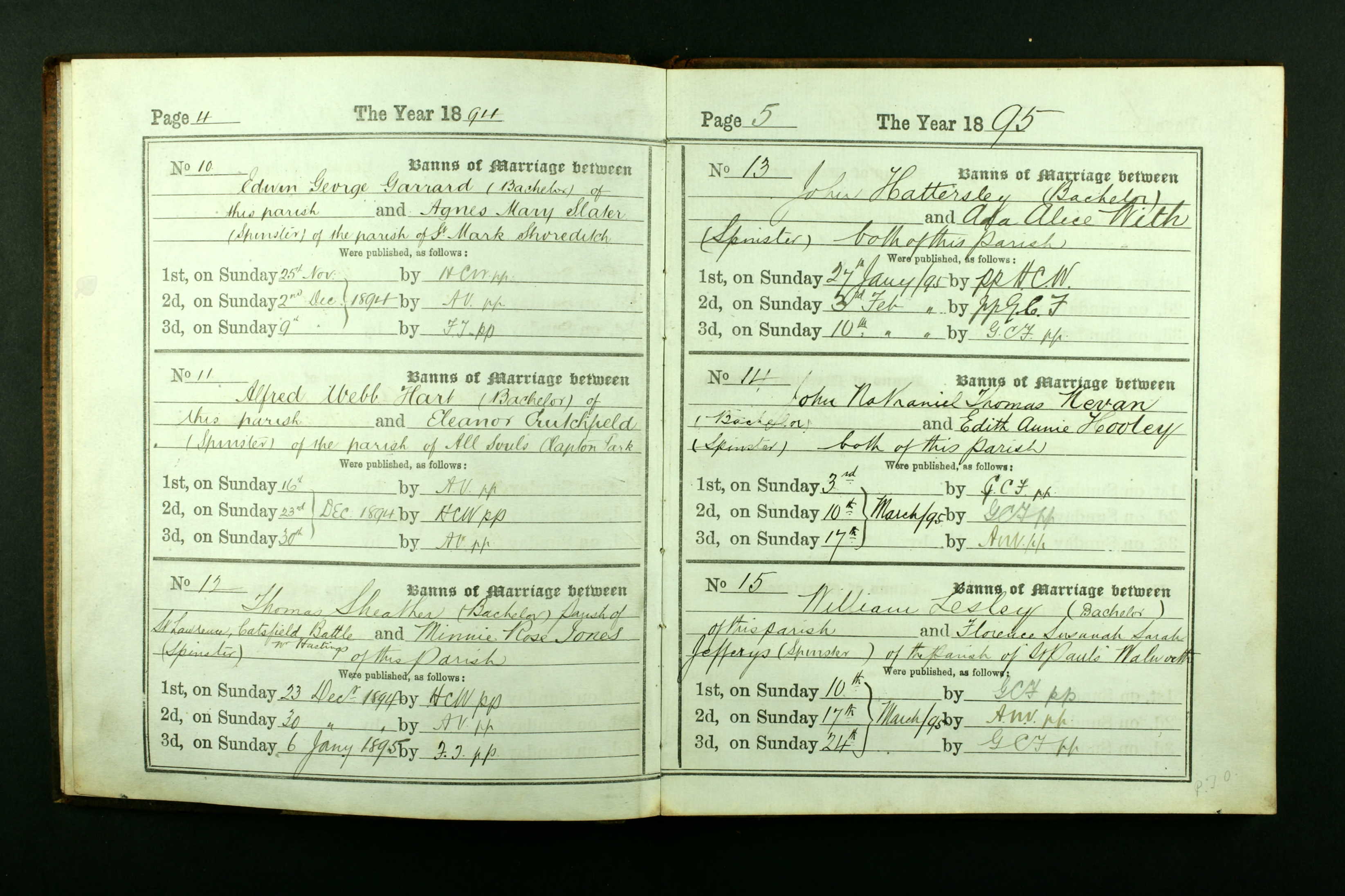 1895 marriage of Edith Ann Hooley to John Nathaniel Thomas Kevan