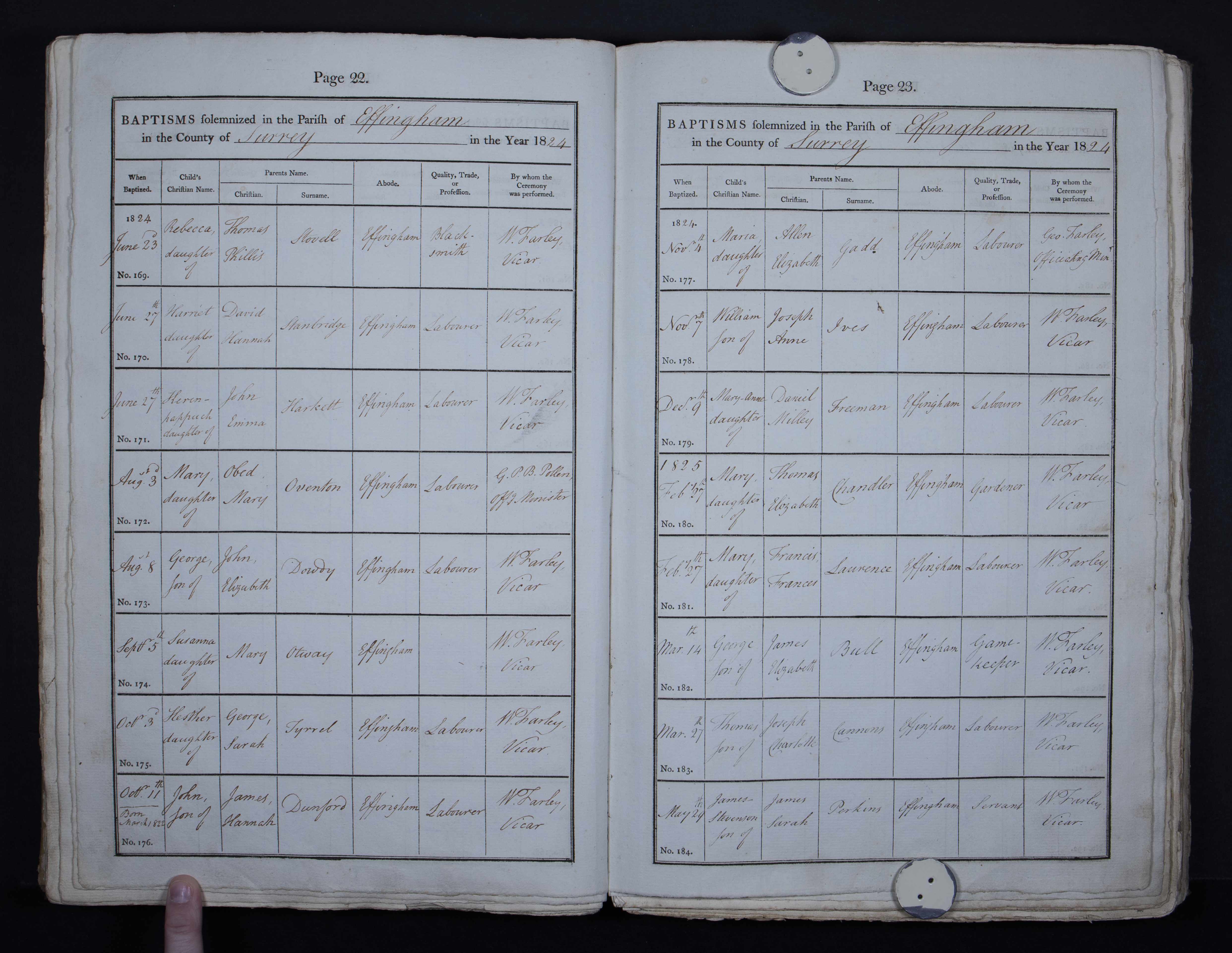 1824 baptism, Kerenhappuch Harkett