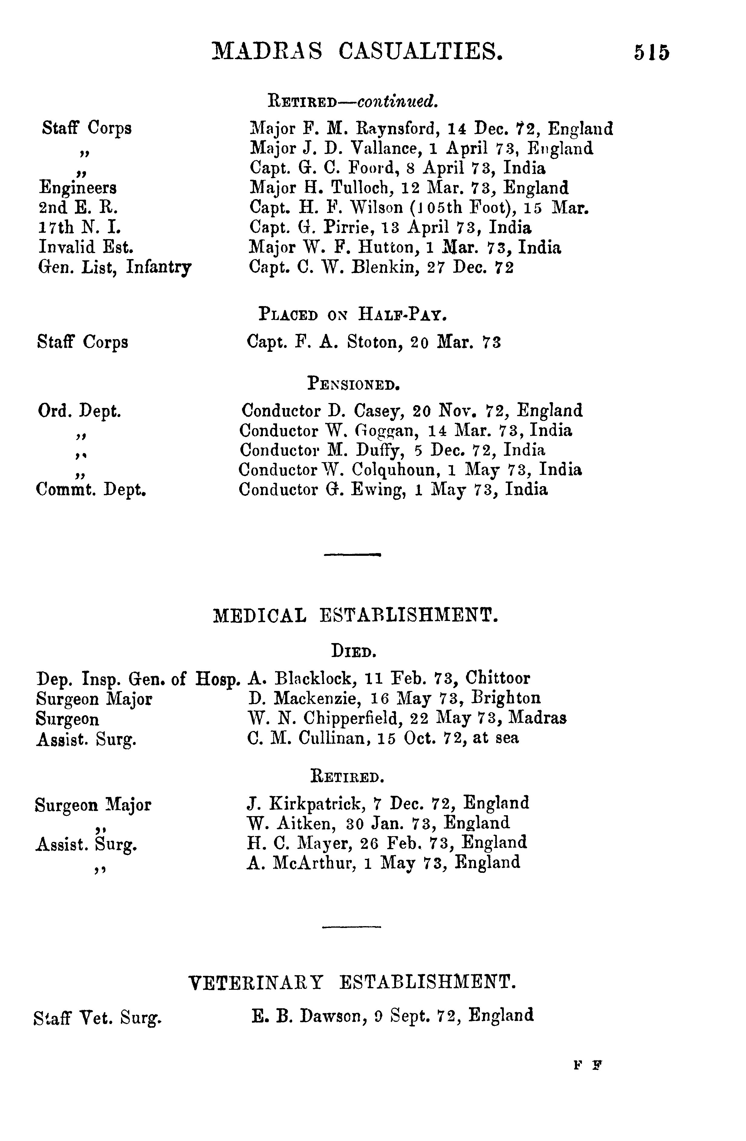 E B Dawson retiring as military vet in India on 9th Sept 1872 after 25 years service, if I read this document of “casualties” correctly